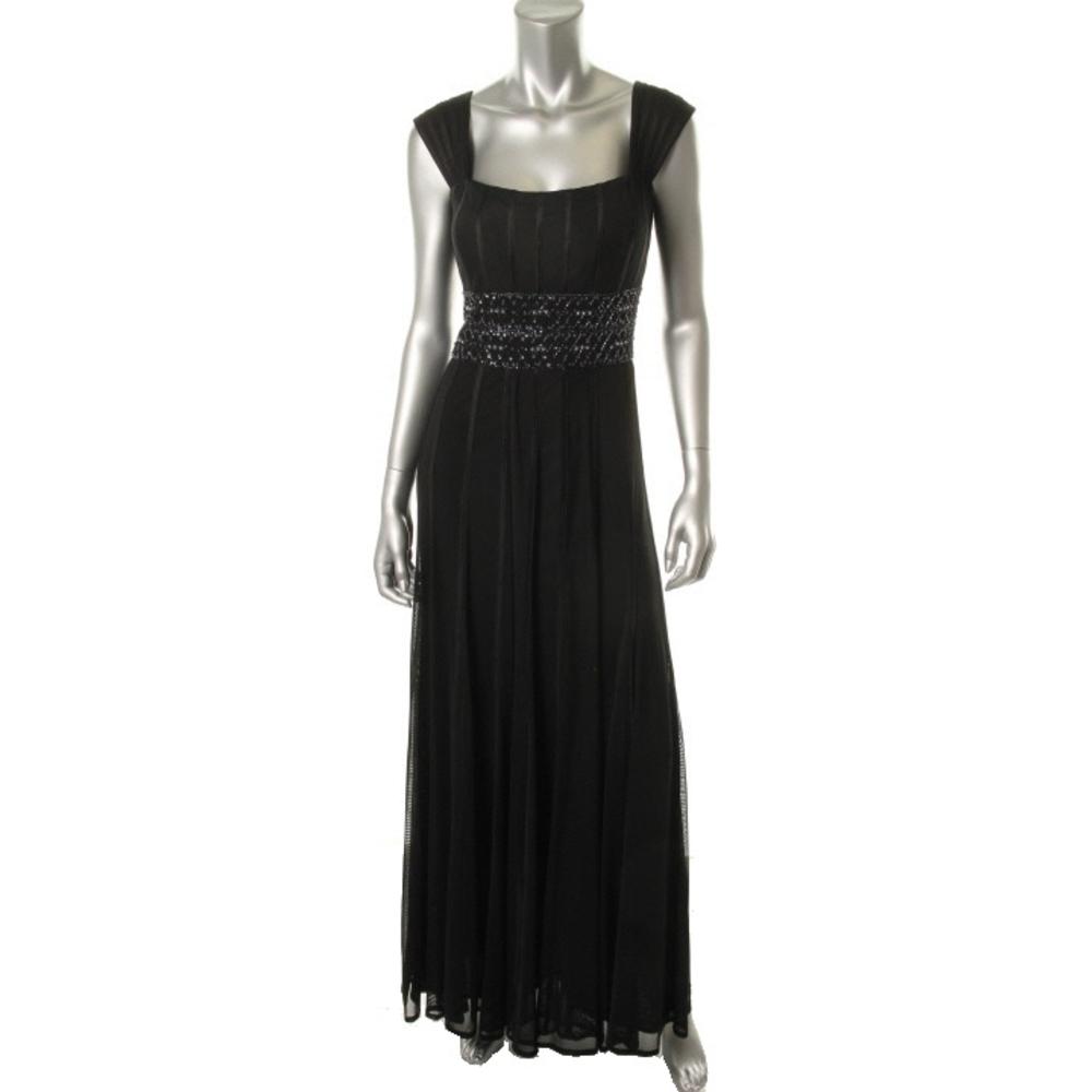 Ignite Evenings NEW Black Beaded Mesh Formal Dress Gown 16 BHFO | eBay