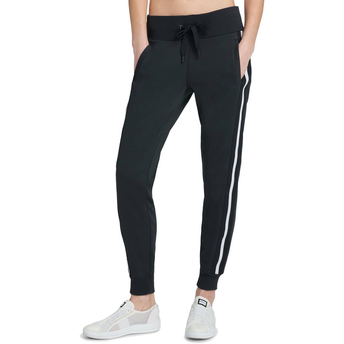 DKNY Sport Womens Black Relaxed Striped Pull On Jogger Pants L BHFO ...