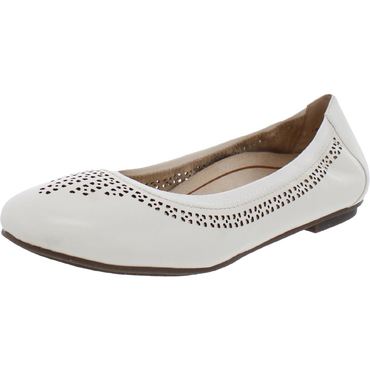 Vionic Womens Whisper Leather Perforated Slip On Ballet Flats Shoes ...