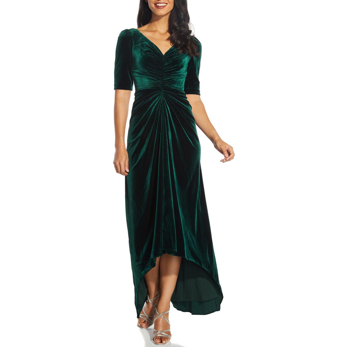 Adrianna Papell Womens Velvet Hi Low Formal Evening Dress Gown BHFO 7841