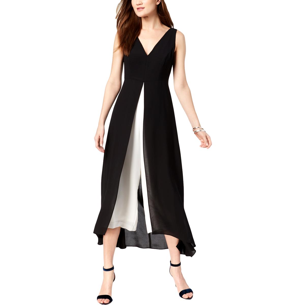 Adrianna Papell Womens Black-Ivory Wide Leg Cropped Jumpsuit 16 BHFO ...