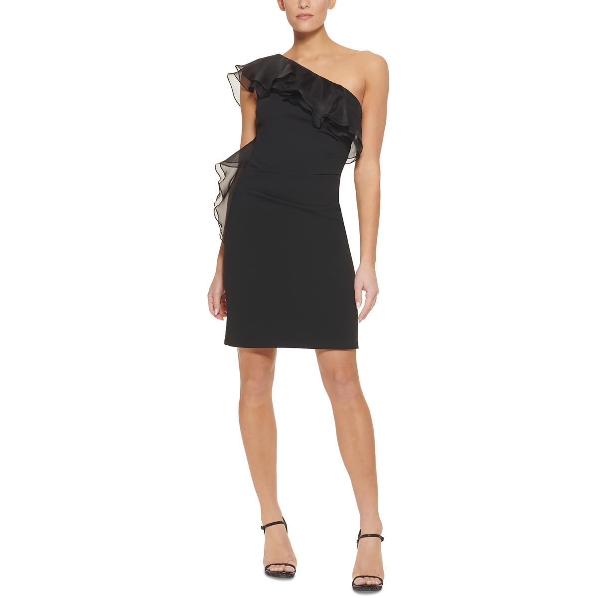 DKNY Womens Ruffled Mini Party Sheath Dress BHFO 1570 eBay