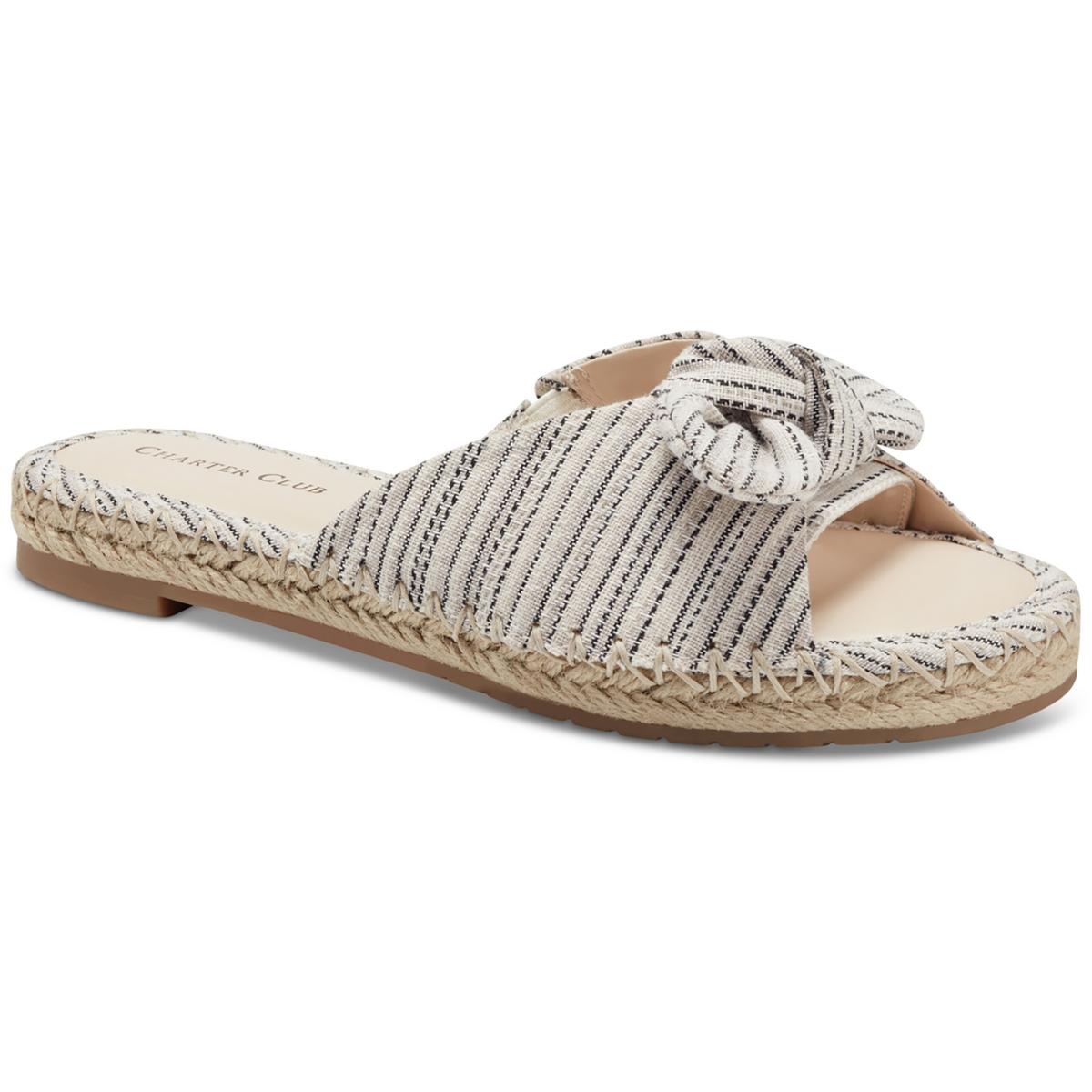 Charter Club Womens Ashland Canvas Slip On Slide Sandals Shoes BHFO 9497