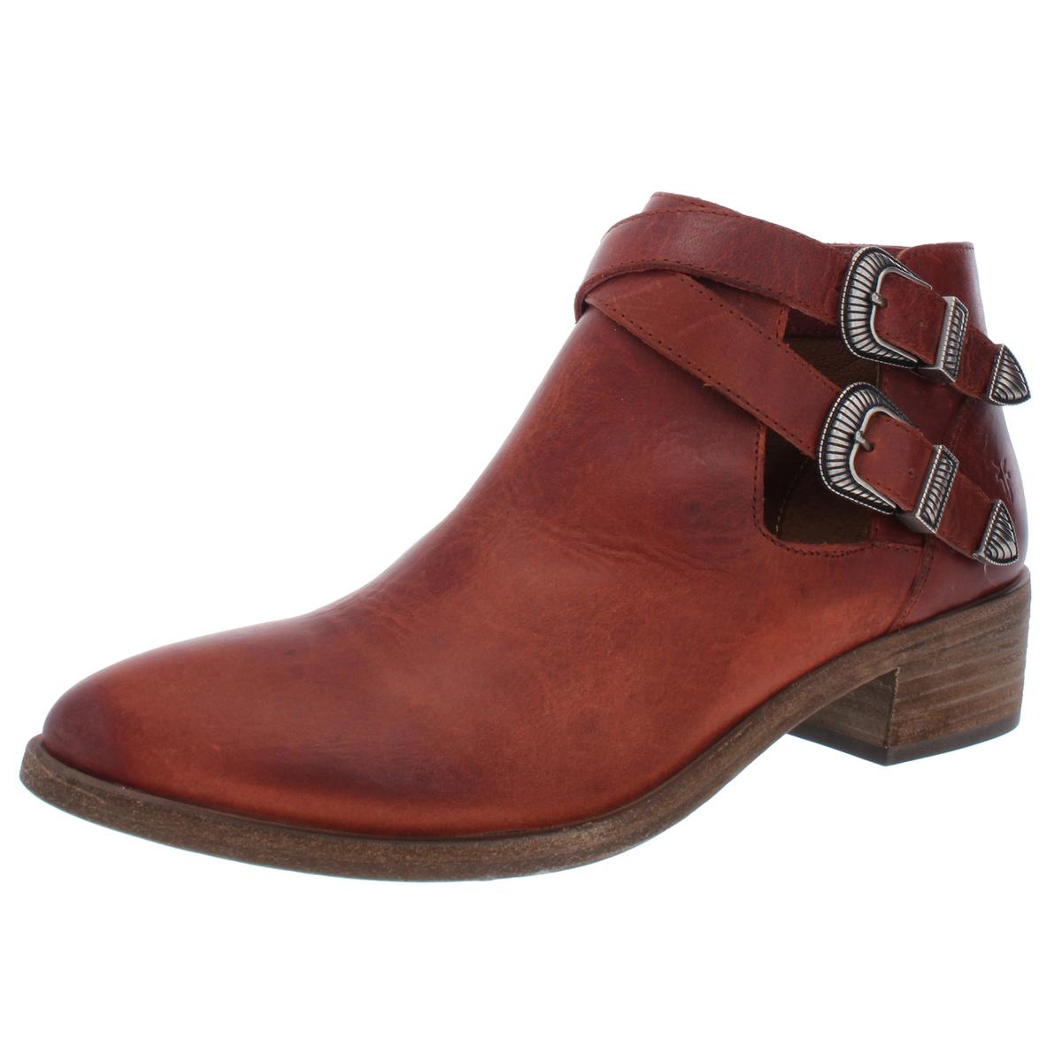 Frye Womens Ray Red Leather Buckle Shooties Boots 8 Medium (B,M) BHFO ...