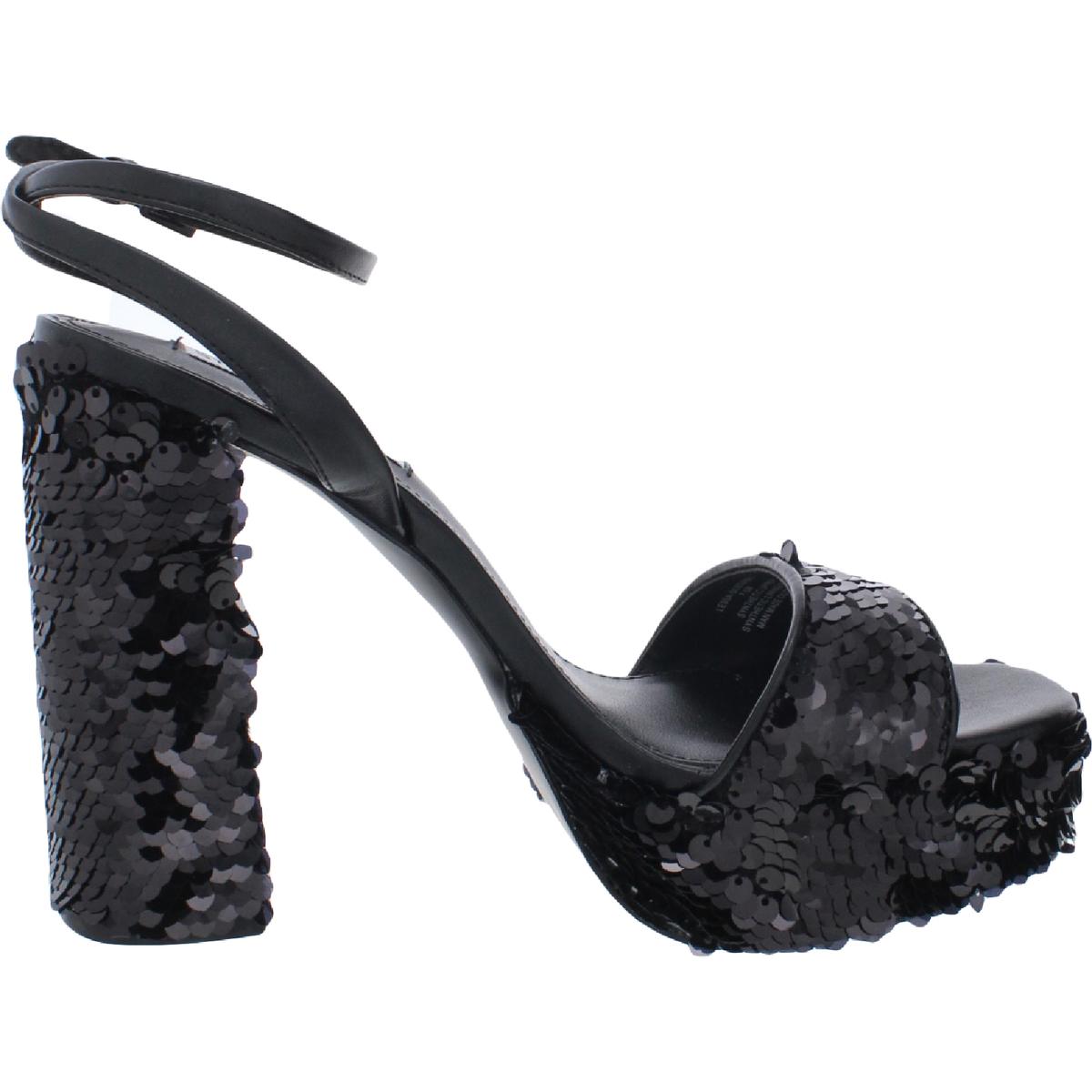 Steve Madden Womens Lessa S Sequined Platform Sandals Heels BHFO EBay