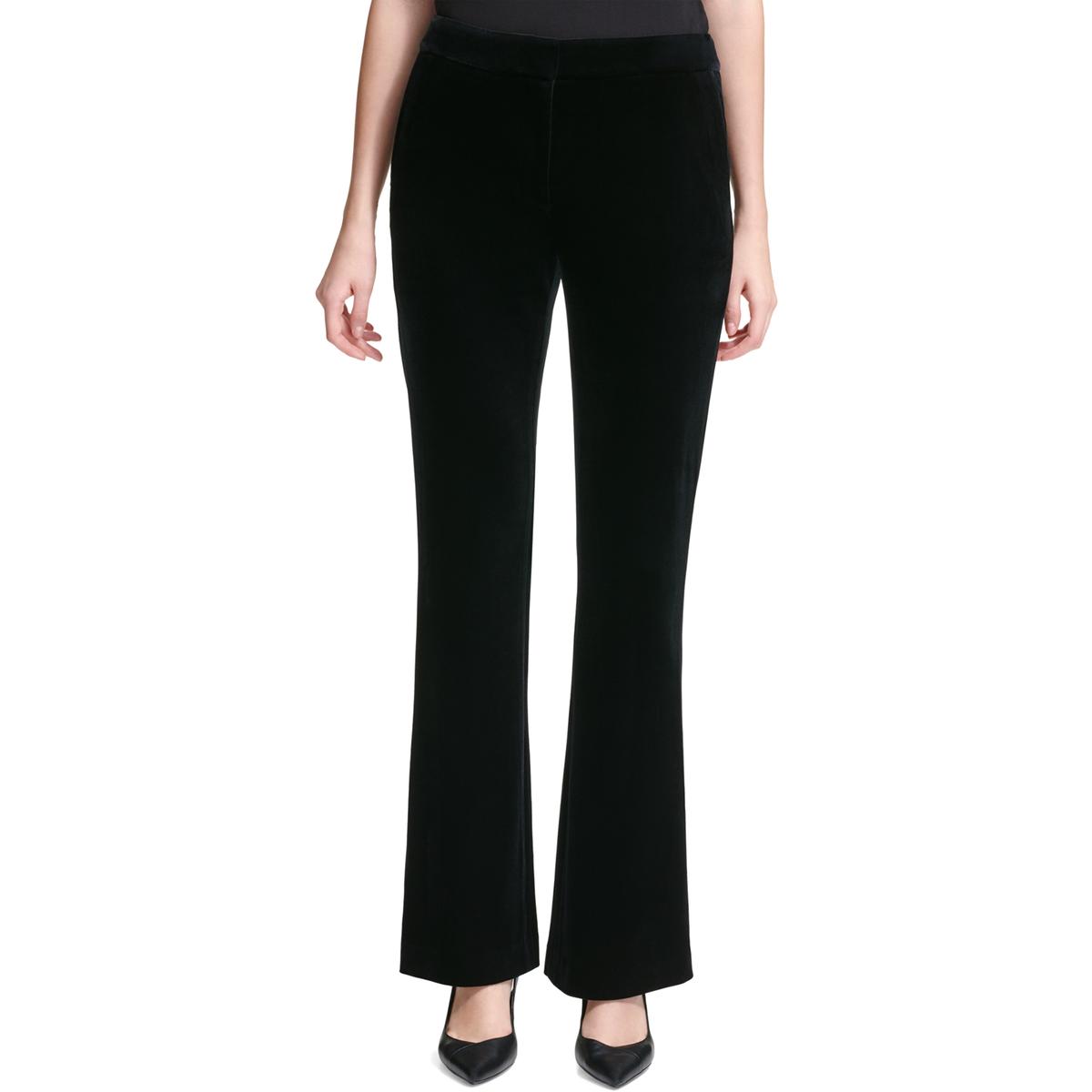 calvin klein black velvet pants