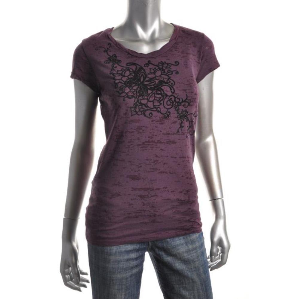 Heraldry NEW Passionate Soul Purple Glitter Burnout T-Shirt S BHFO | eBay
