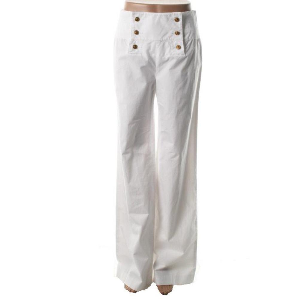 Ralph Lauren NEW Nicklaus White Cotton Button Front Sailor Pants 12 ...