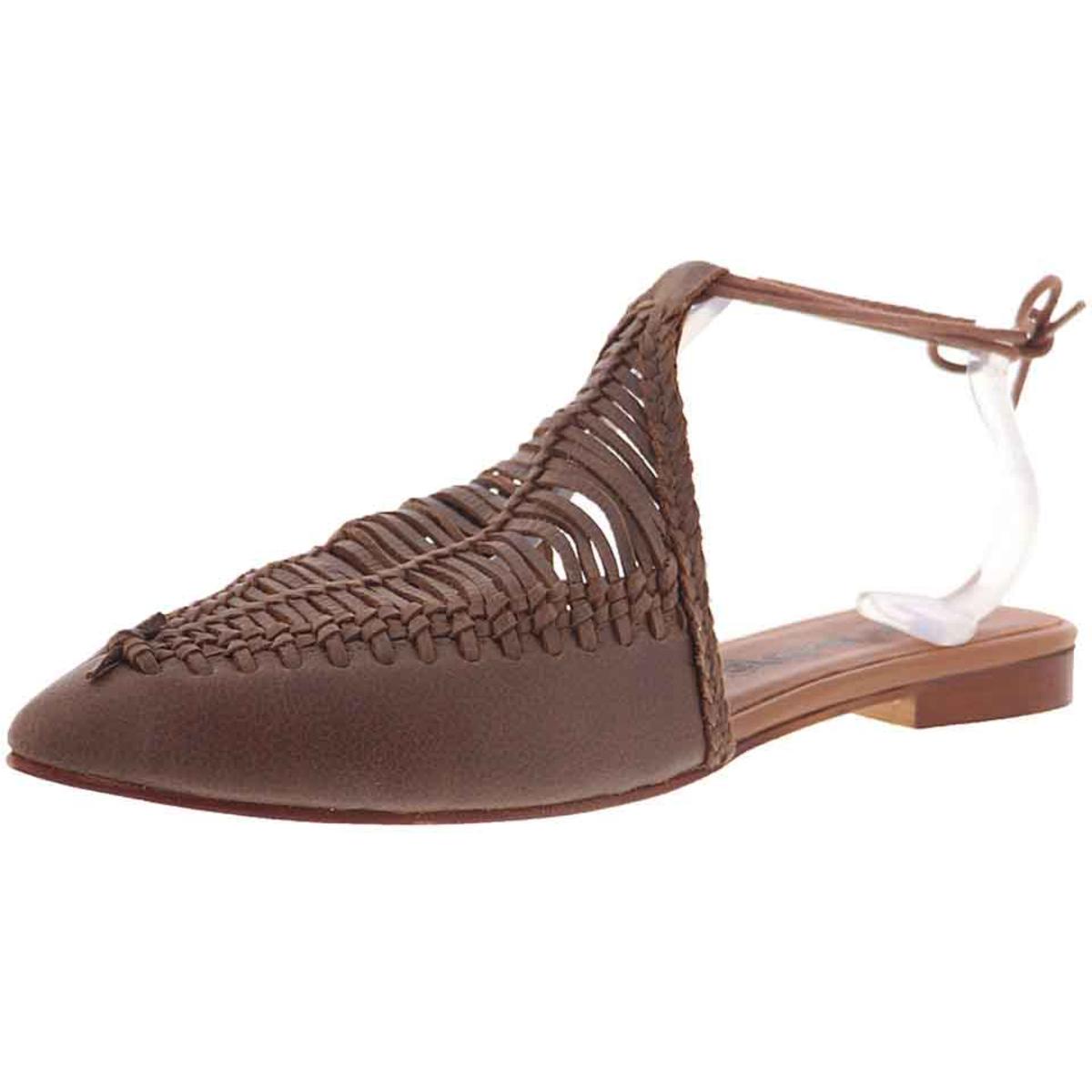 woven pointed toe flats