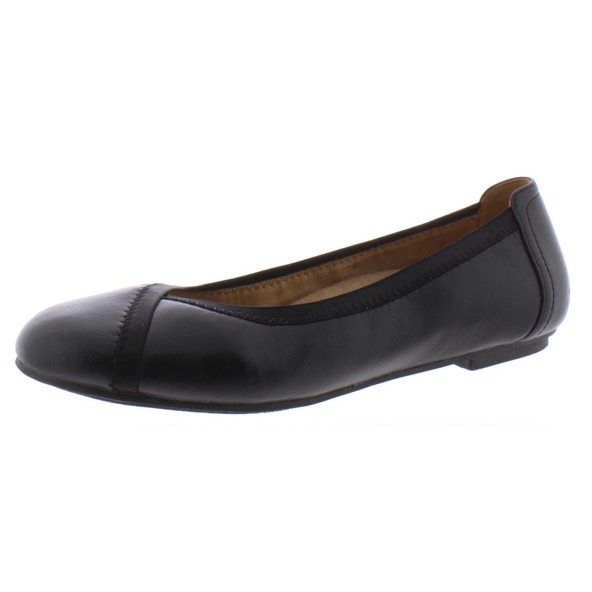 Vionic Womens Caroll Black Leather Ballet Flats Shoes 7.5 Medium (B,M ...