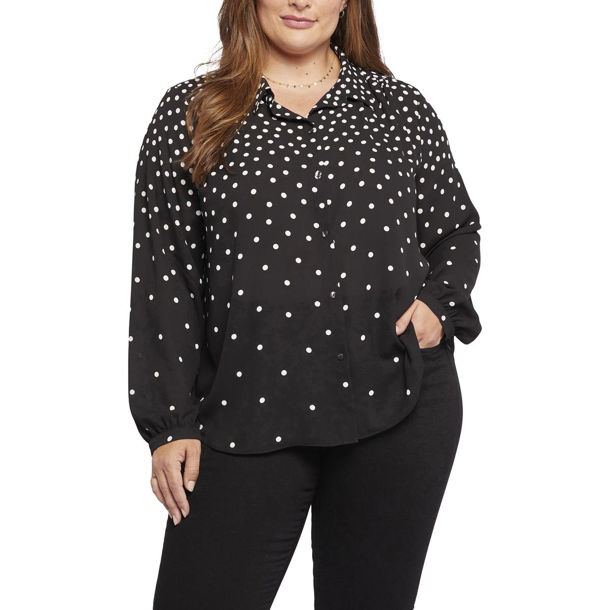NYDJ Womens Modern Blouse Collar Button-Down Top BHFO 1029 - Picture 3 of 3