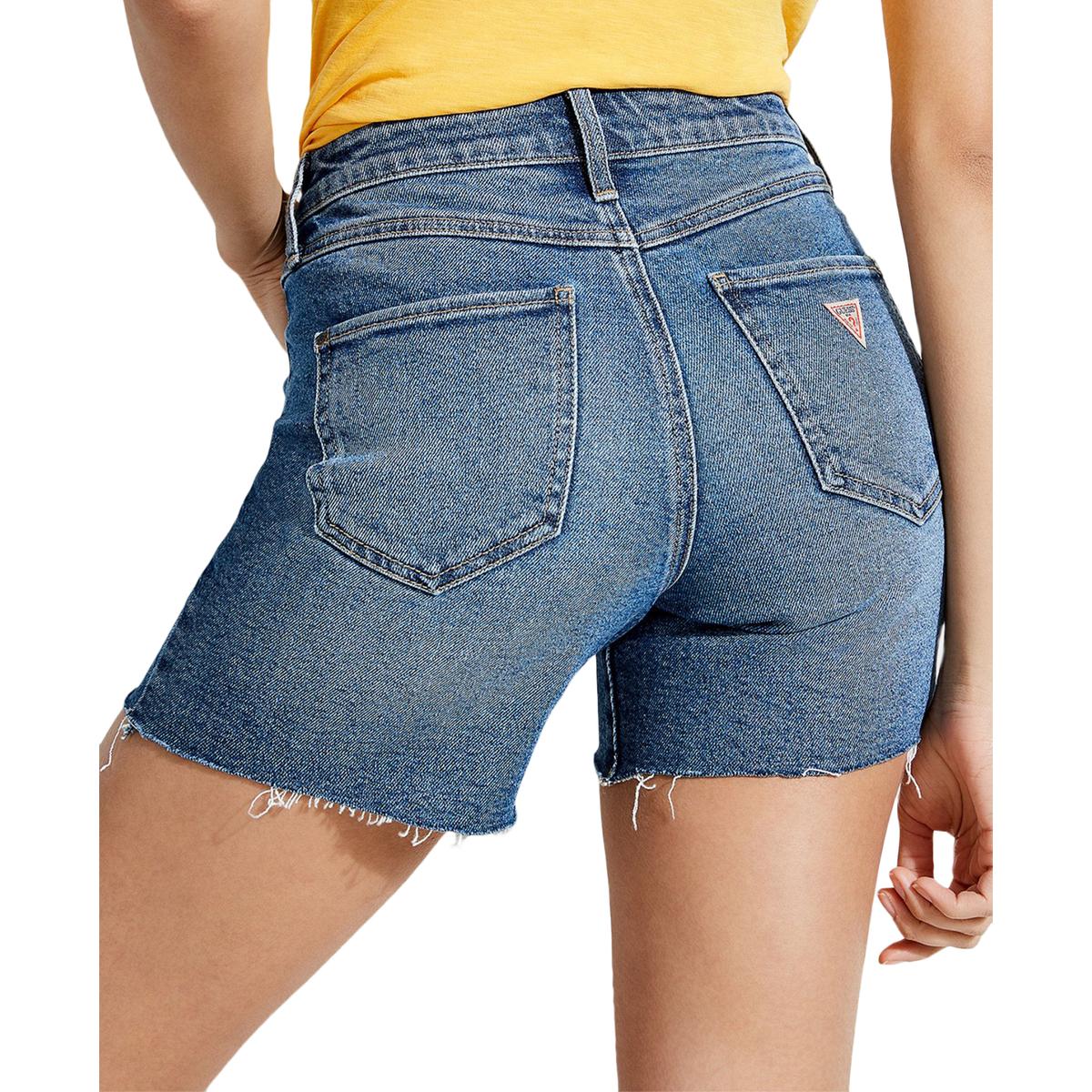 Guess Womens Midi Blue Denim Cutoff Casual Denim Shorts 24 BHFO 4026 | eBay
