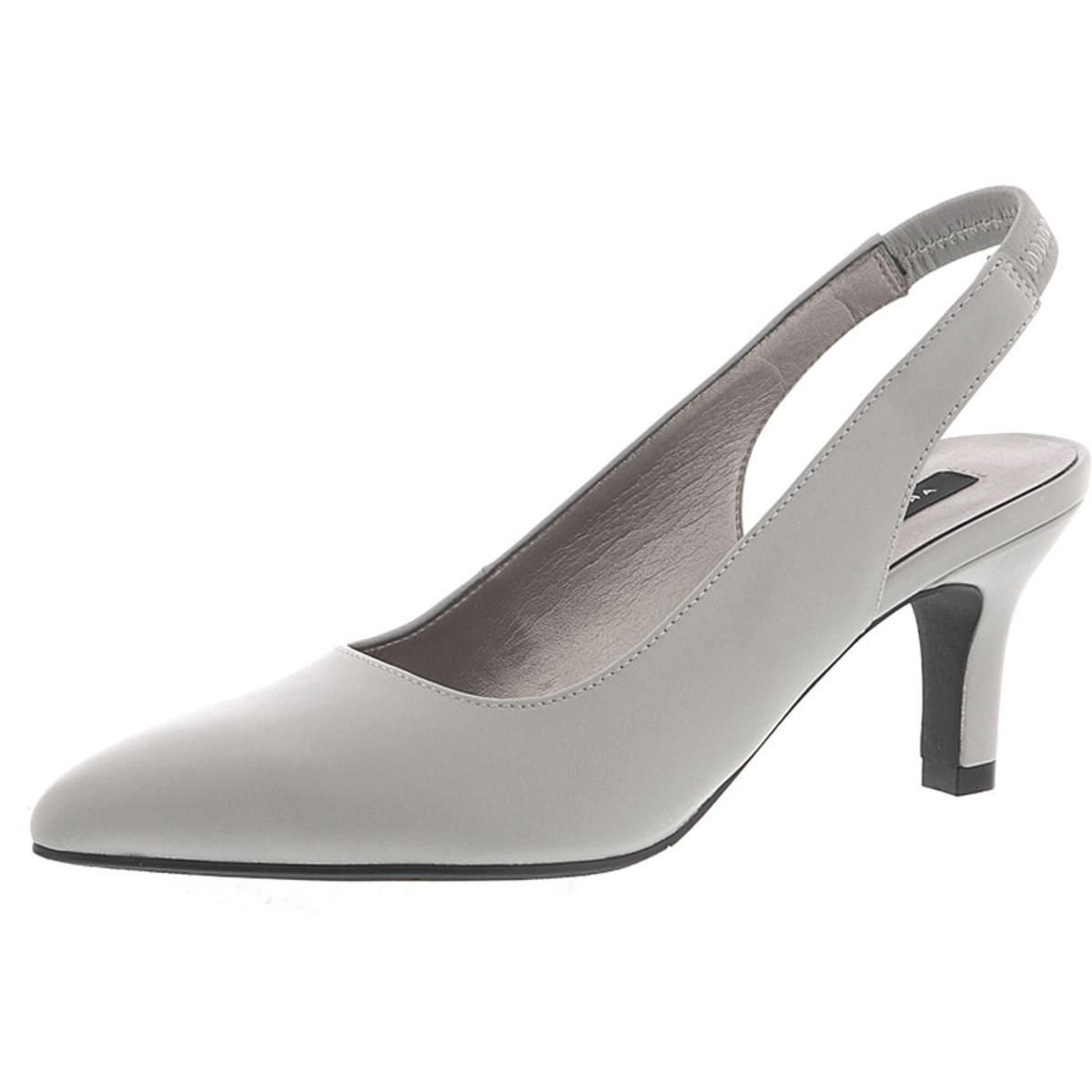 Array Womens Royal Gray Leather Slingback Heels Shoes 6 Medium (B,M ...