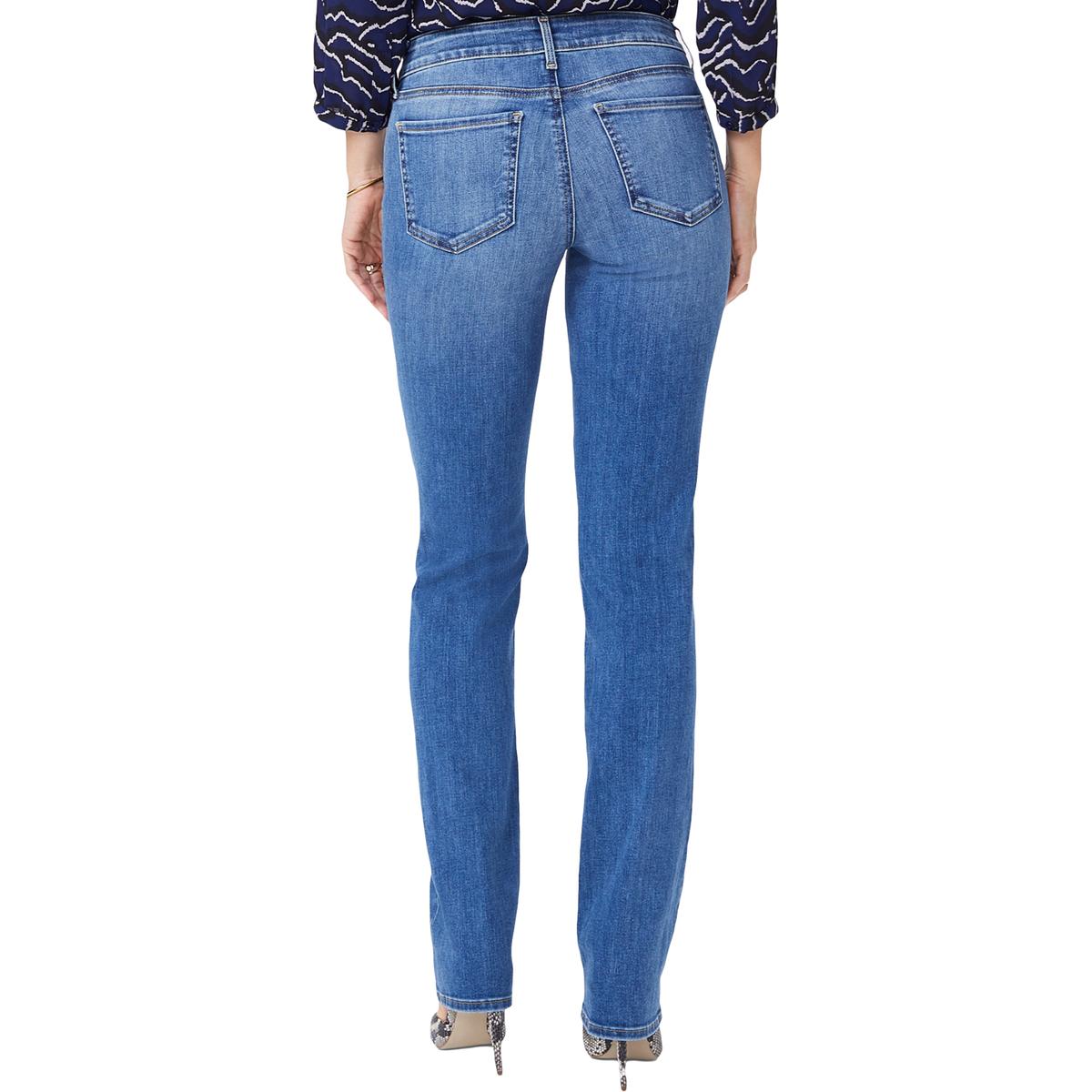 NYDJ Womens Marilyn Blue Denim Mid-Rise Straight Leg Jeans 0 BHFO 3749 ...