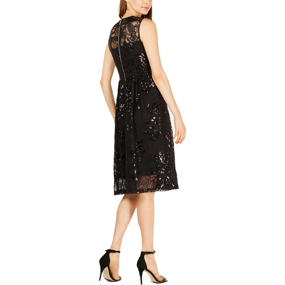 Calvin Klein Womens Black Lace Cocktail Party Midi Dress 8 BHFO 9289 | eBay