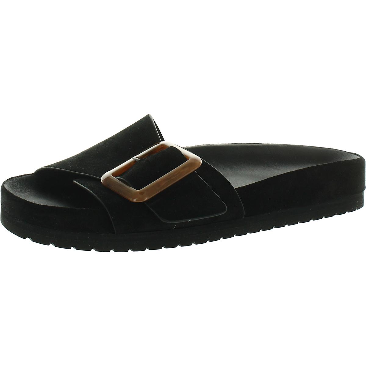 Vince Womens Grant Suede Slip On Flat Slide Sandals Shoes BHFO