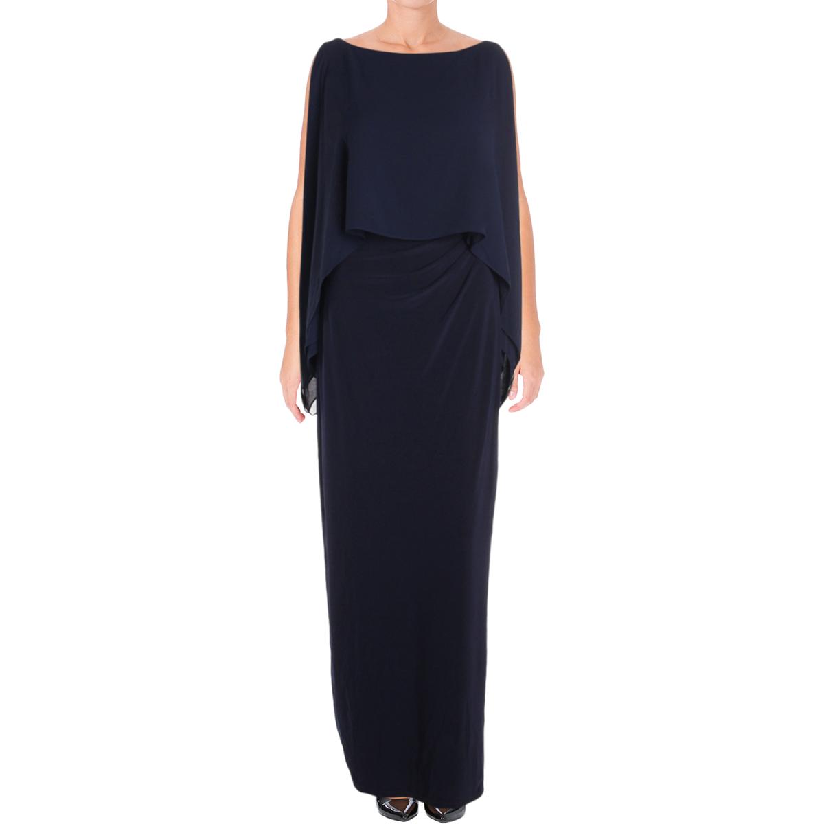 Lauren Ralph Lauren Womens Navy Full-Length Evening Dress Gown 10 BHFO ...