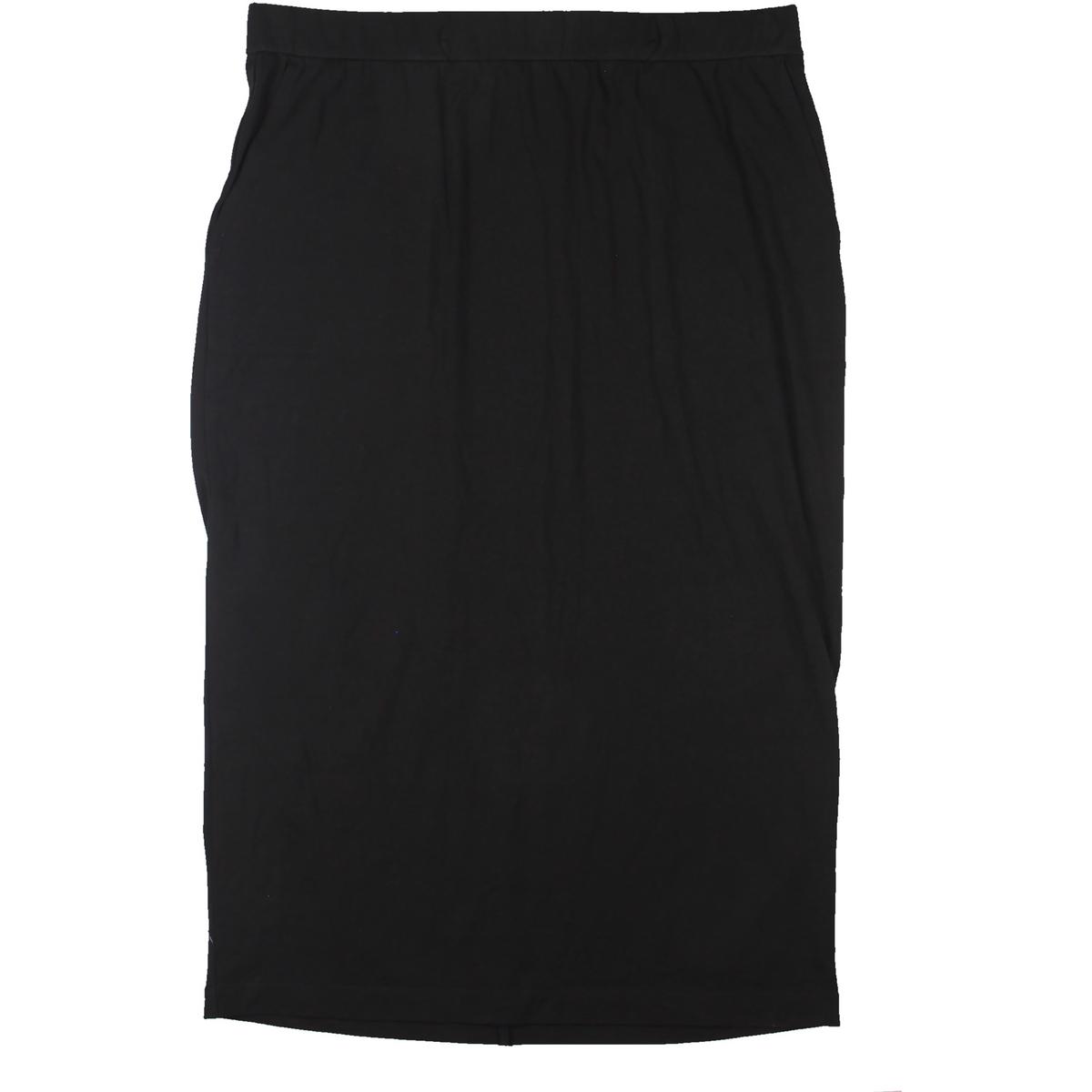 Женская черная юбка миди из органического хлопка с карманами Eileen Fisher, M BHFO 7263