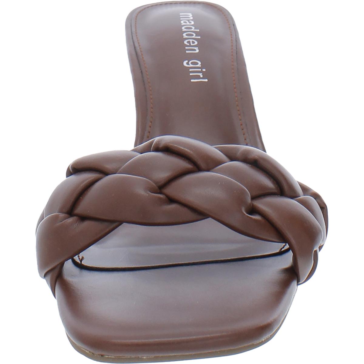 Madden Girl Womens Gracy Braided Padded Insole Slide Sandals Shoes BHFO 0765