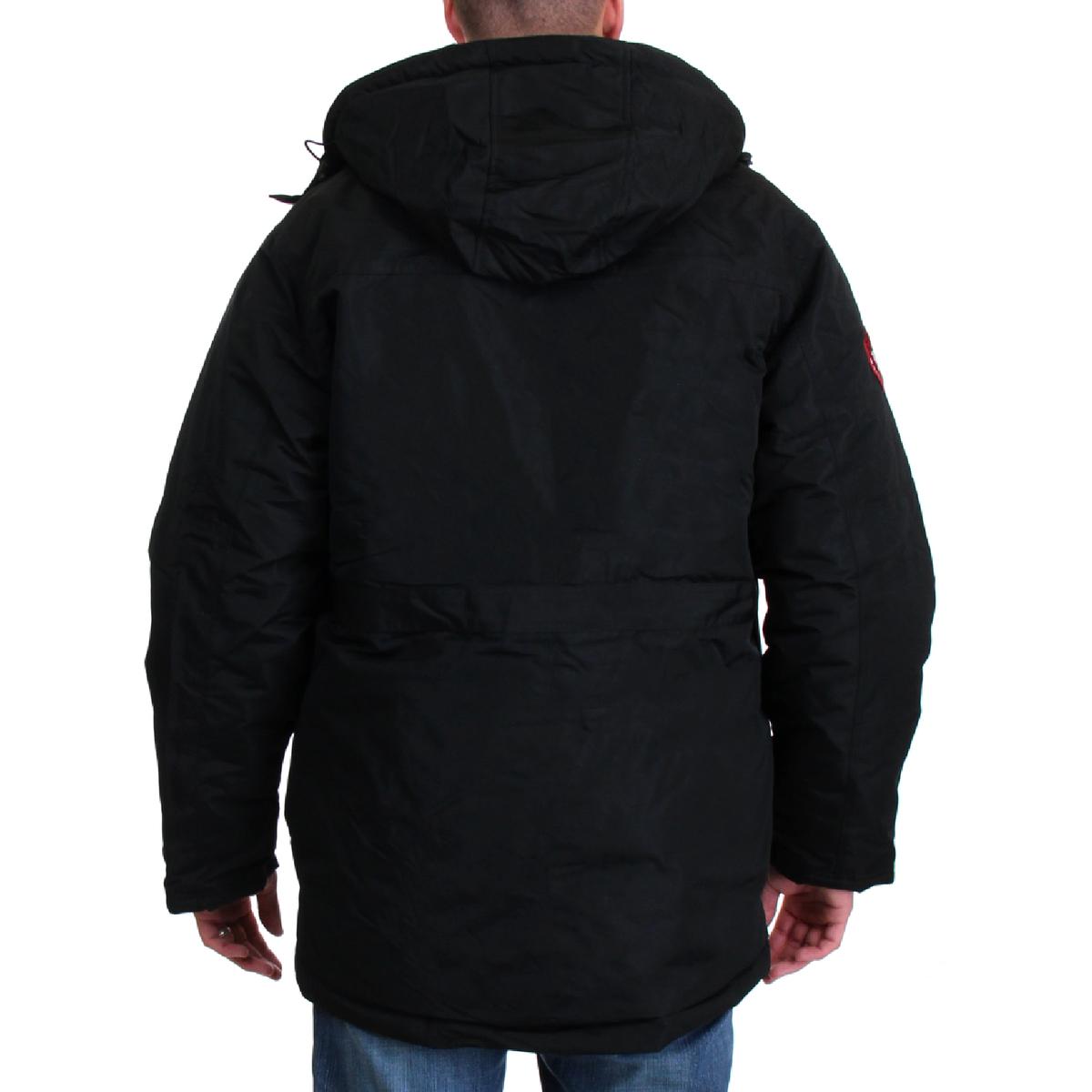 Canada Weather Gear Mens Systems Black Bib Parka Coat Outerwear L BHFO