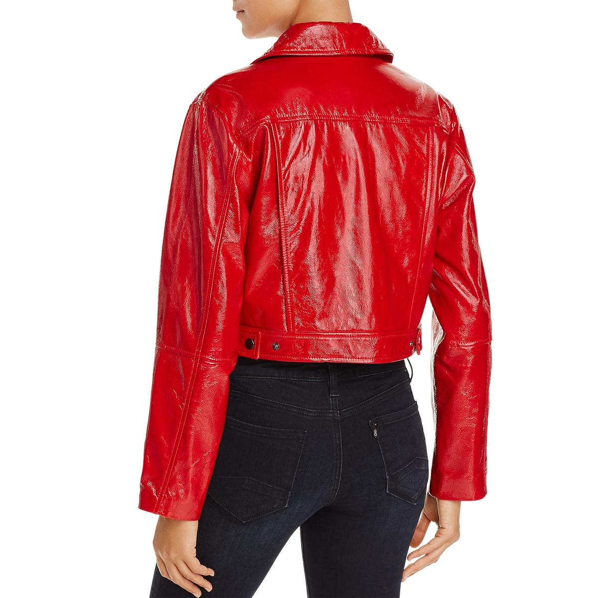 Kenneth Cole Womens Red Fall Moto Motorcycle Jacket Outerwear L BHFO ...