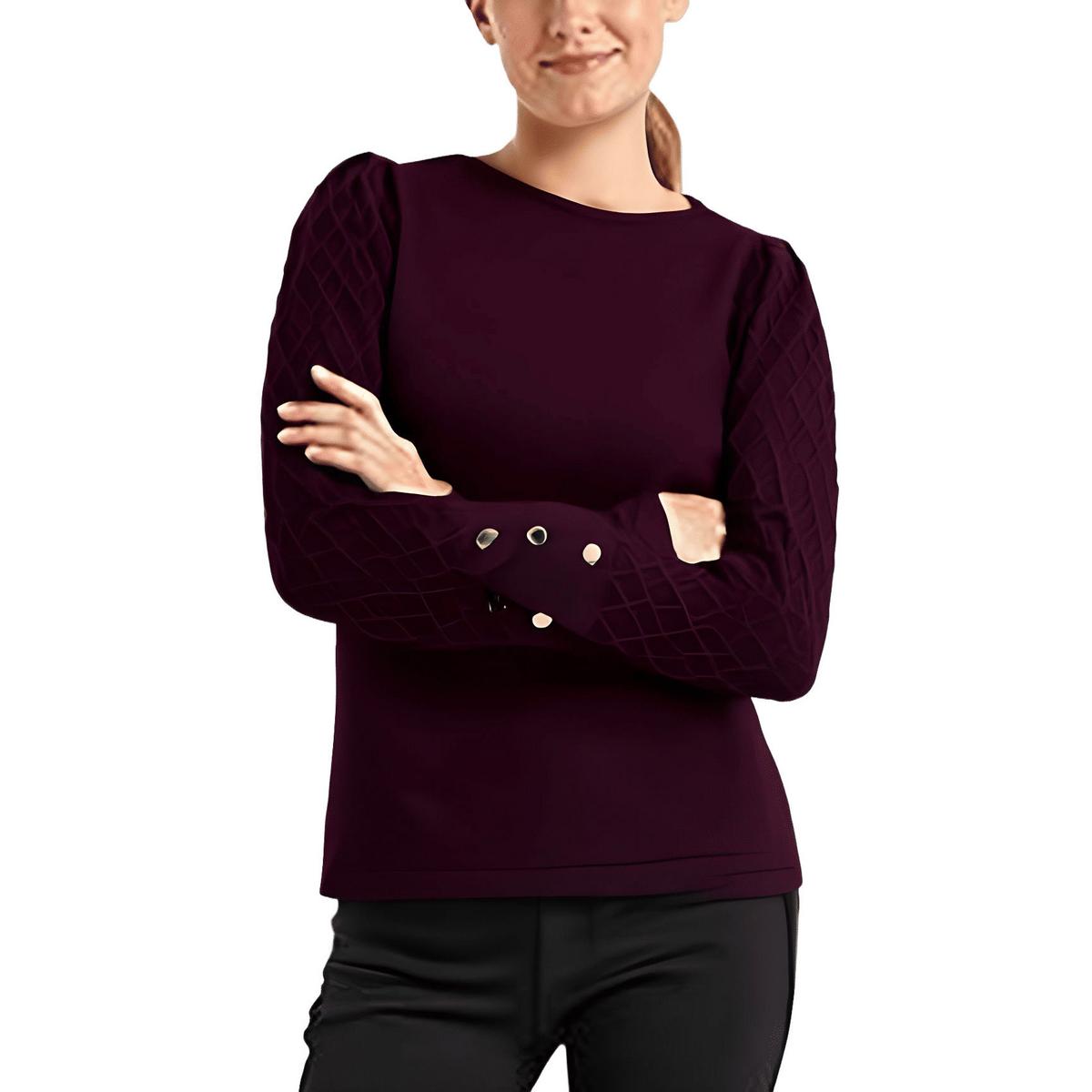Anne Klein Womens Solid Knit Pullover Sweater BHFO 5390 - Picture 2 of 2