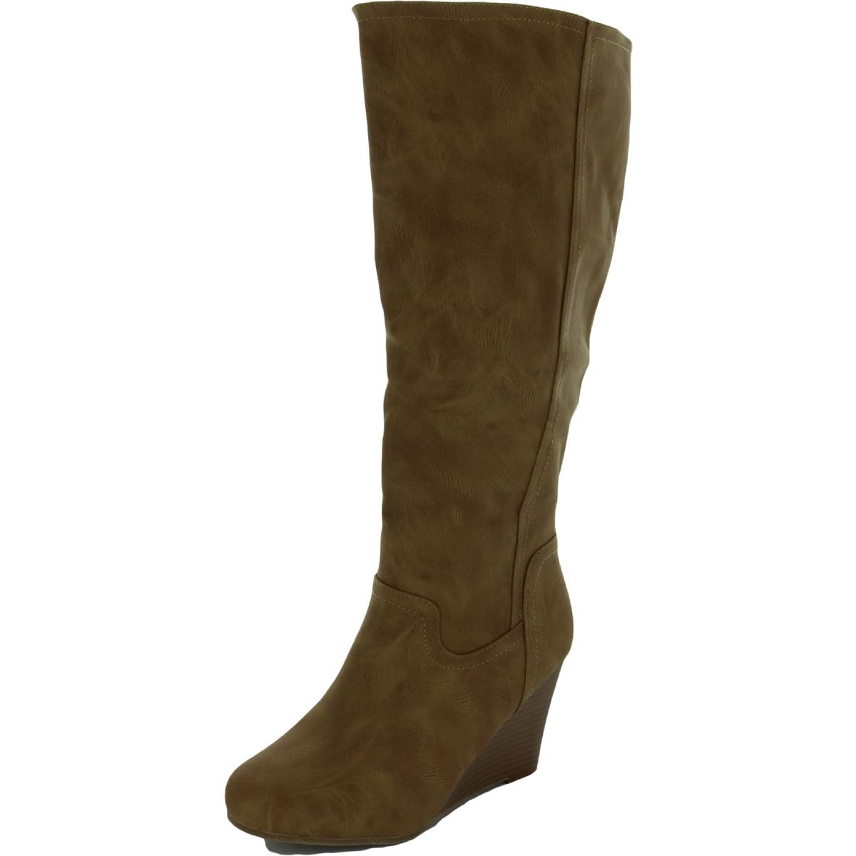 Journee Collection Womens Langly Zipper Wedge Knee-High Boots Shoes BHFO 6637 - Picture 4 of 6