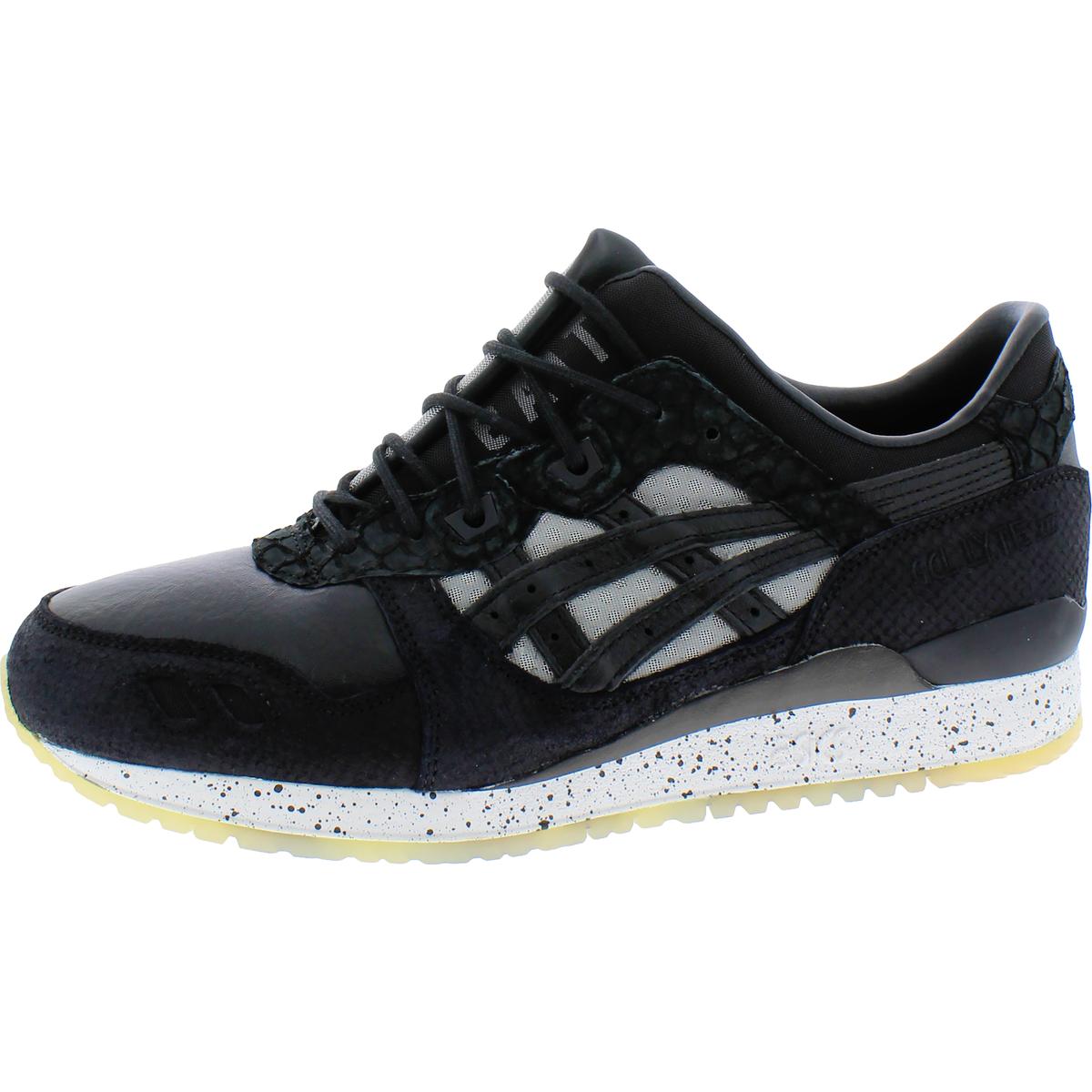 Asics Mens GelLyte III Black Leather Sneakers Shoes 11.5