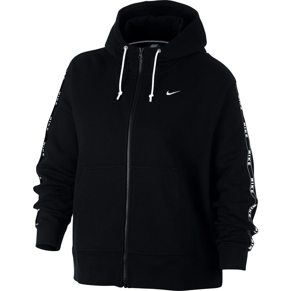 Nike Womens Black Logo Hooded Comfy Full Zip Sweater Jacket 1X BHFO ...
