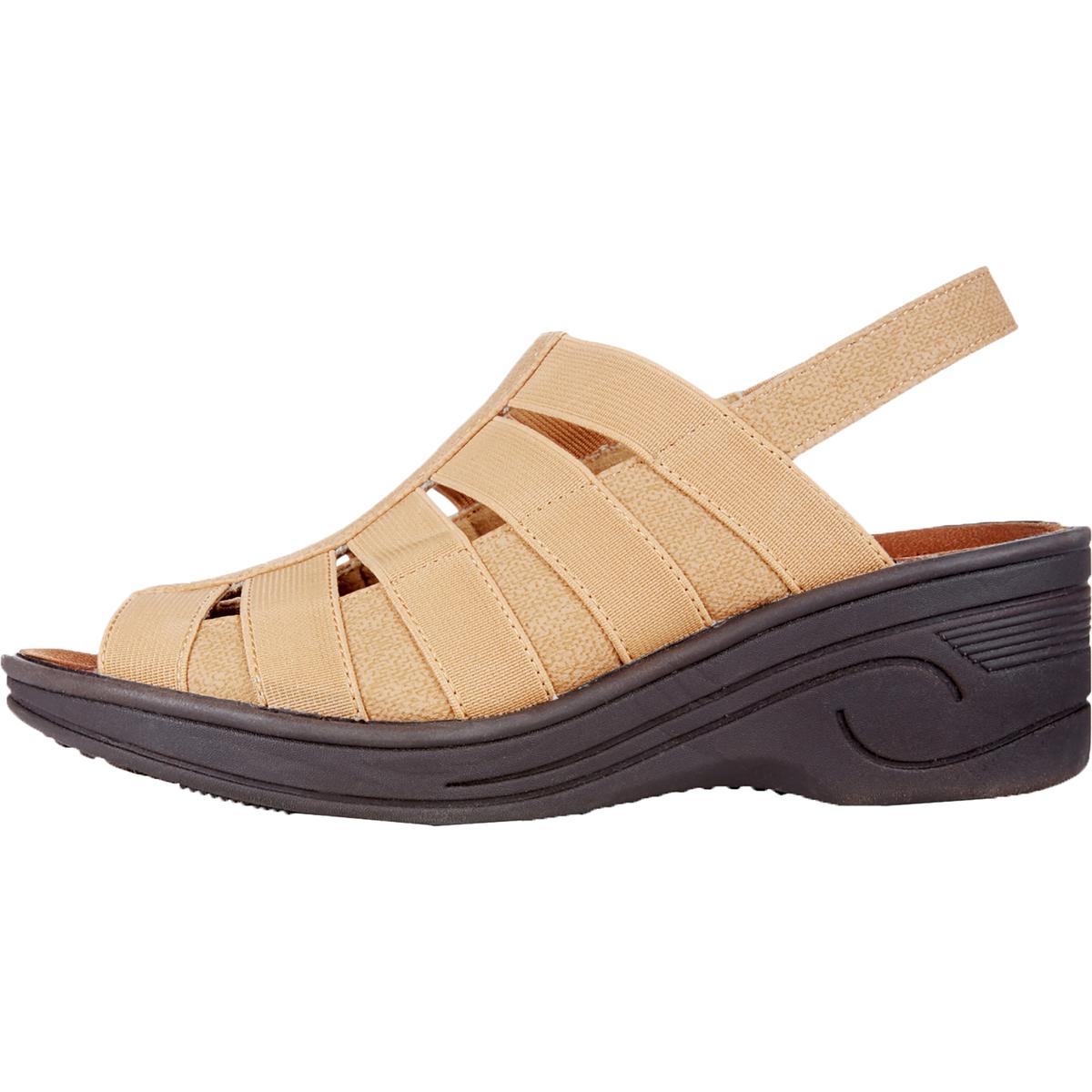 SoLite by Easy Street Womens Floaty Tan Wedges Shoes 8.5 Medium (B,M) BHFO 9076 | eBay