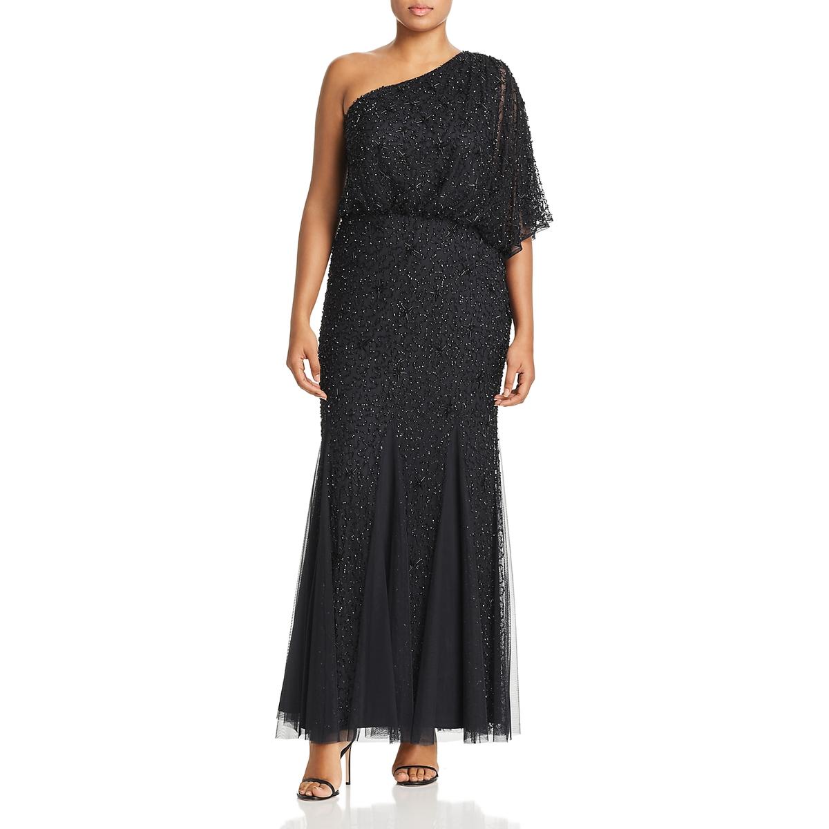 adrianna papell navy sequin gown