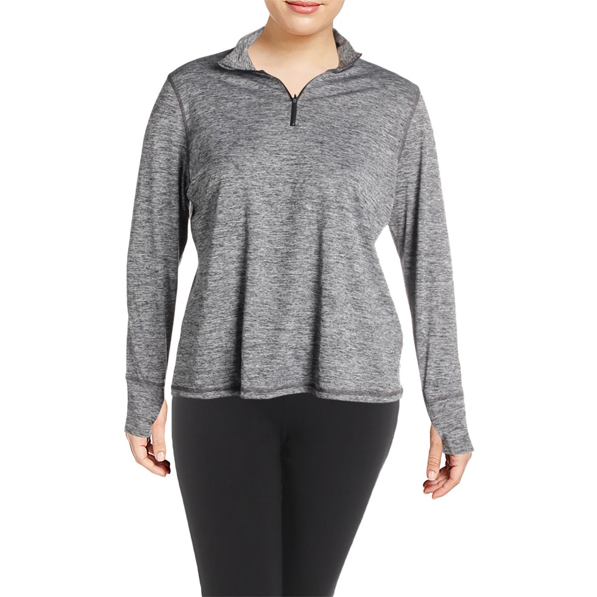 Ideology Womens Lightweight Workout Training 1//4 Zip Pullover Top Plus BHFO 5535