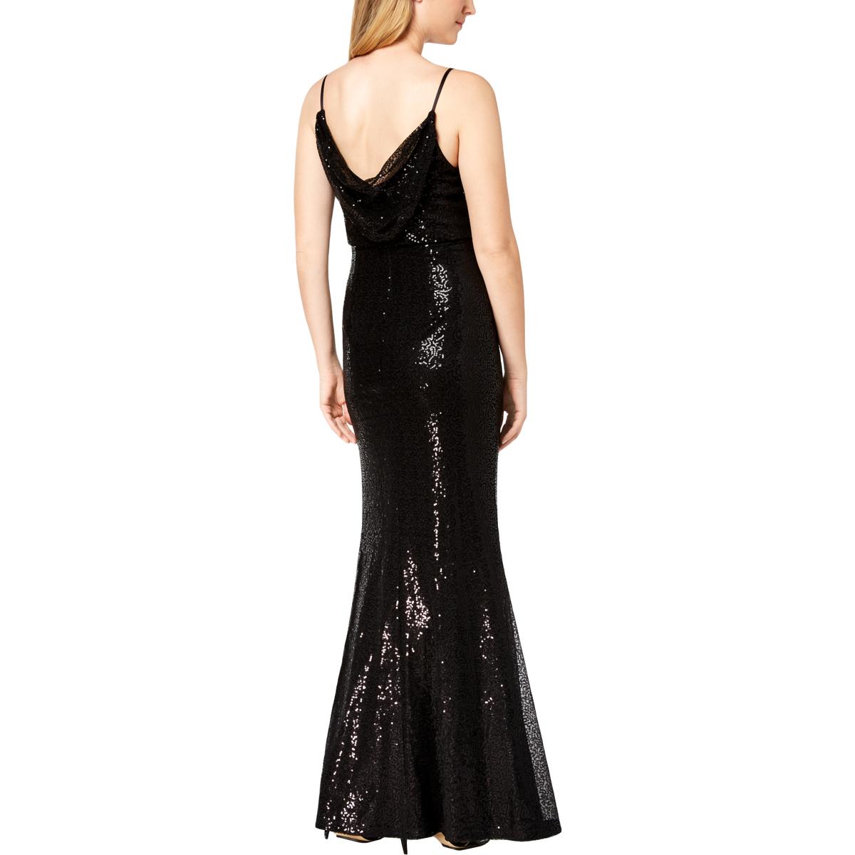 calvin klein black sequin gown
