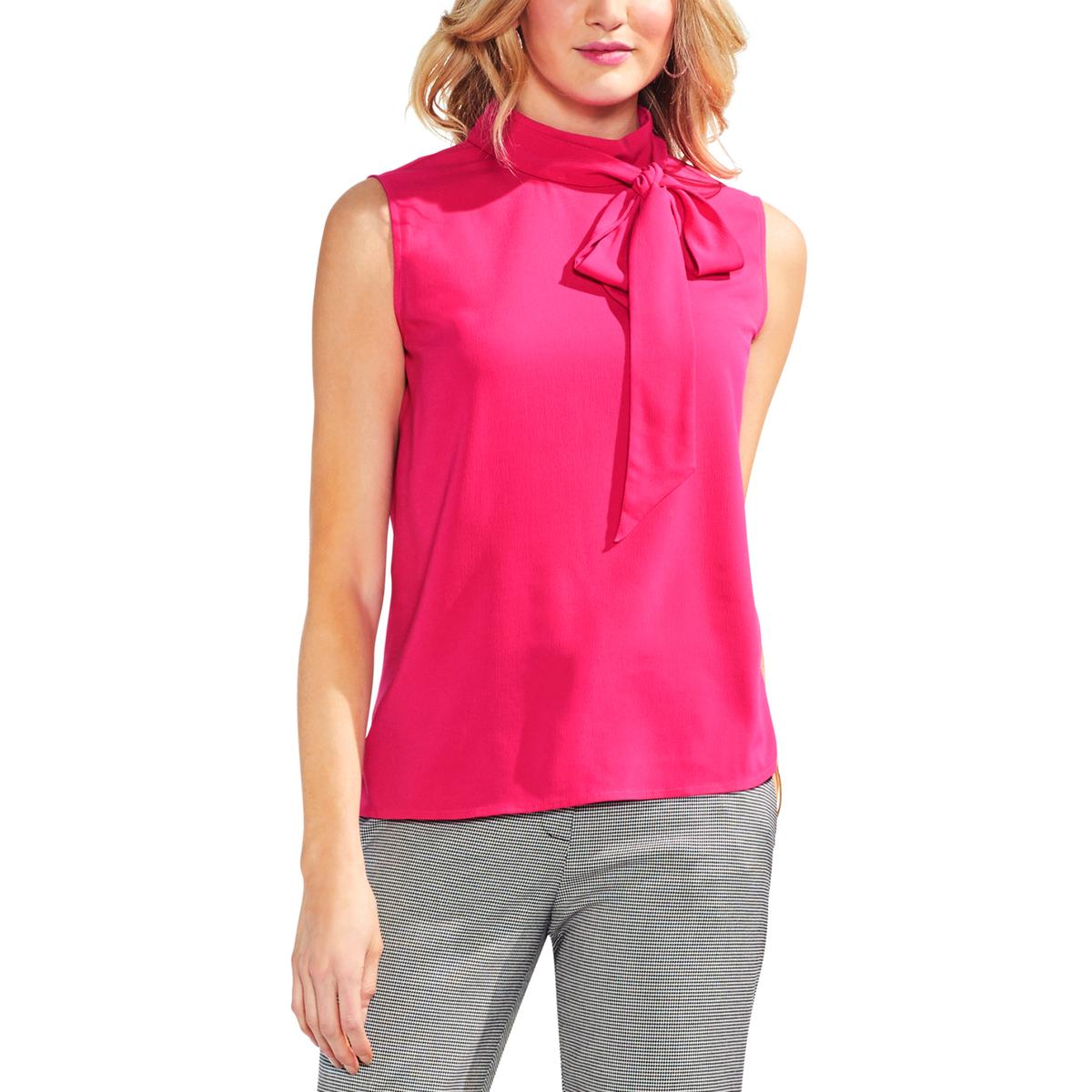 Vince Camuto Womens Pink Sleeveless Satin Back Textured Blouse Top M BHFO 7387 | eBay