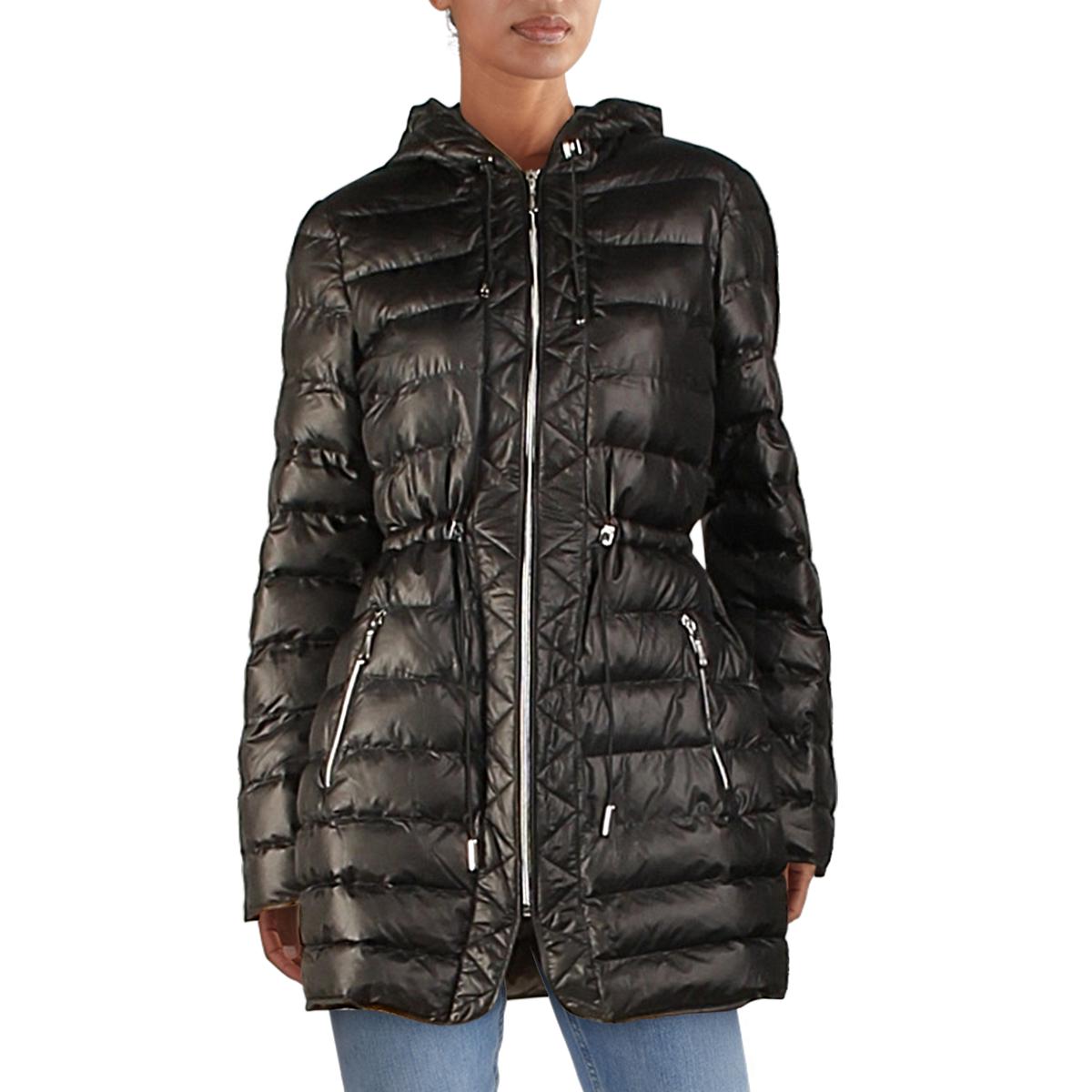 Kenneth Cole New York Womens Black Winter Puffer Coat Outerwear S BHFO ...