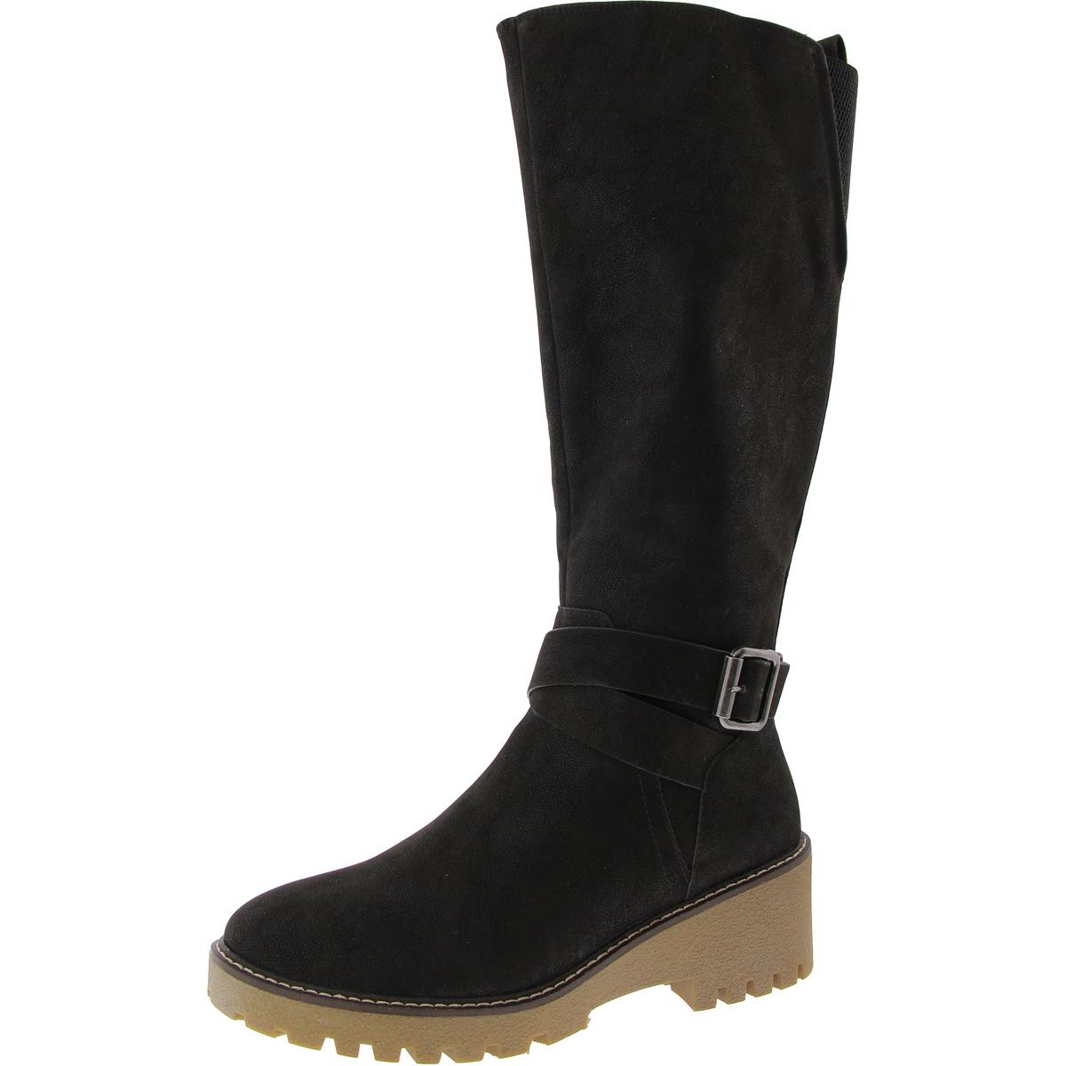 Mia Kathleen Damenschuhe Kunst-Wildleder mit genoppter Sohle hohe kniehohe Stiefel BHFO 1772 - Bild 4 von 6