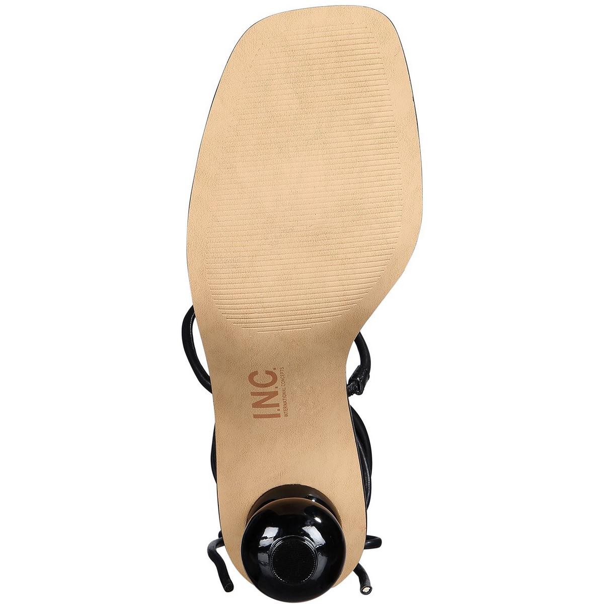 INC Womens Chedel Faux Leather Square Toe Lace-Up Heels Shoes BHFO 7967 - Picture 6 of 9