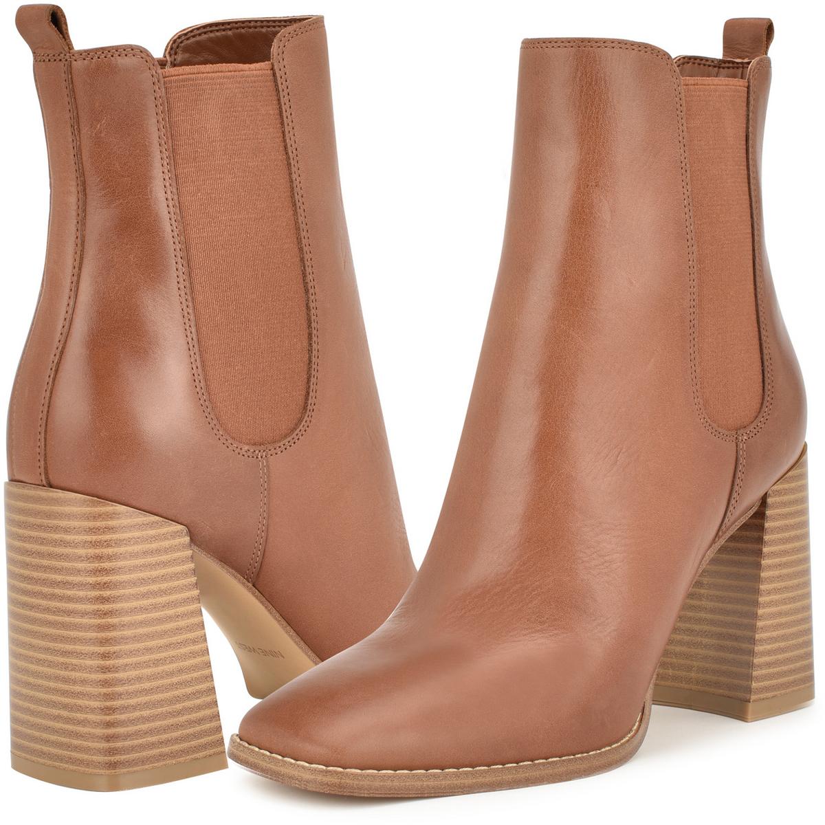 Nine West Tobin Damen-Chelsea-Stiefeletten Leder Stretch Schuhe BHFO 0510 - Bild 5 von 6