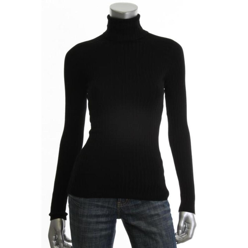INC NEW Black Stretch Ribbed Knit Turtleneck Sweater Top S BHFO | eBay