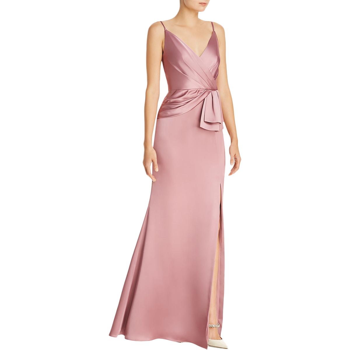 Adrianna Papell Womens Pink Satin Formal Evening Wrap Dress Gown 12 ...
