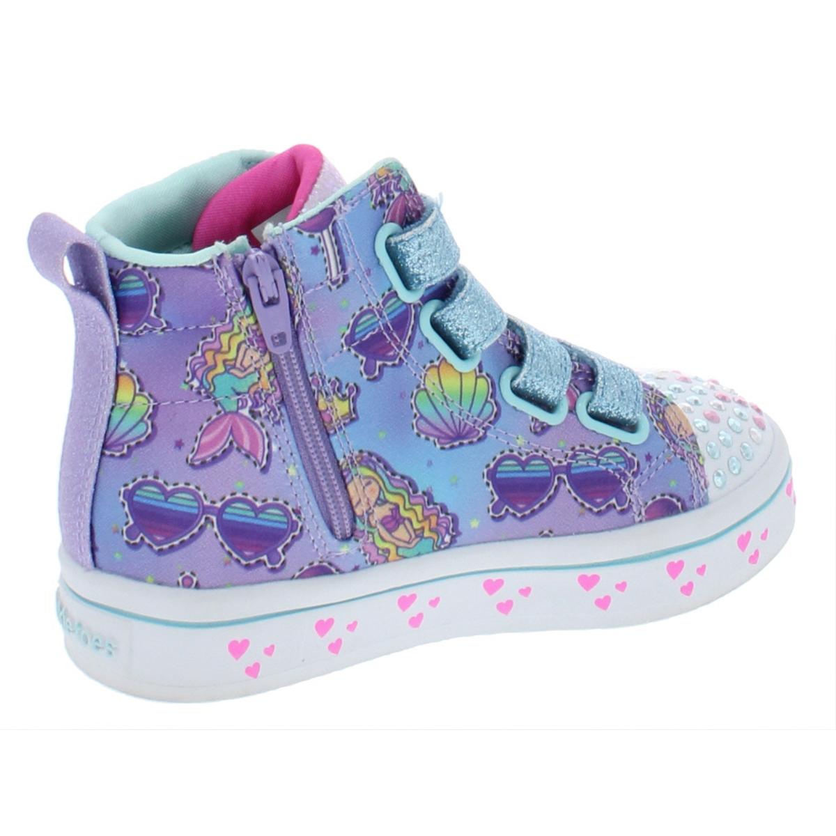 Twinkle Toes by Skechers Girls Mermaid Gems Purple High Top Sneakers ...