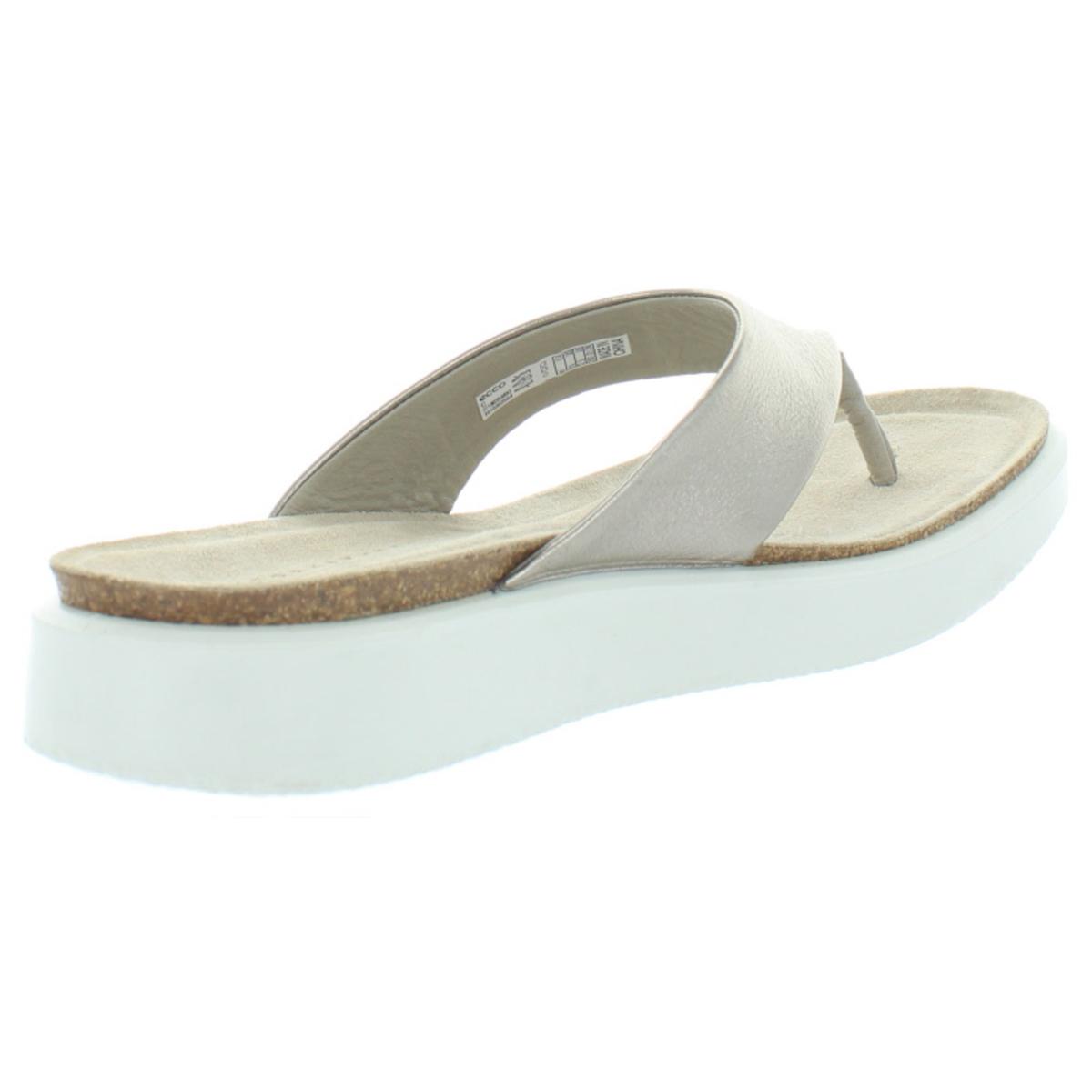 ECCO Womens Corksphere Silver Thong Sandals Shoes 8 Medium (B,M) BHFO 4477 | eBay