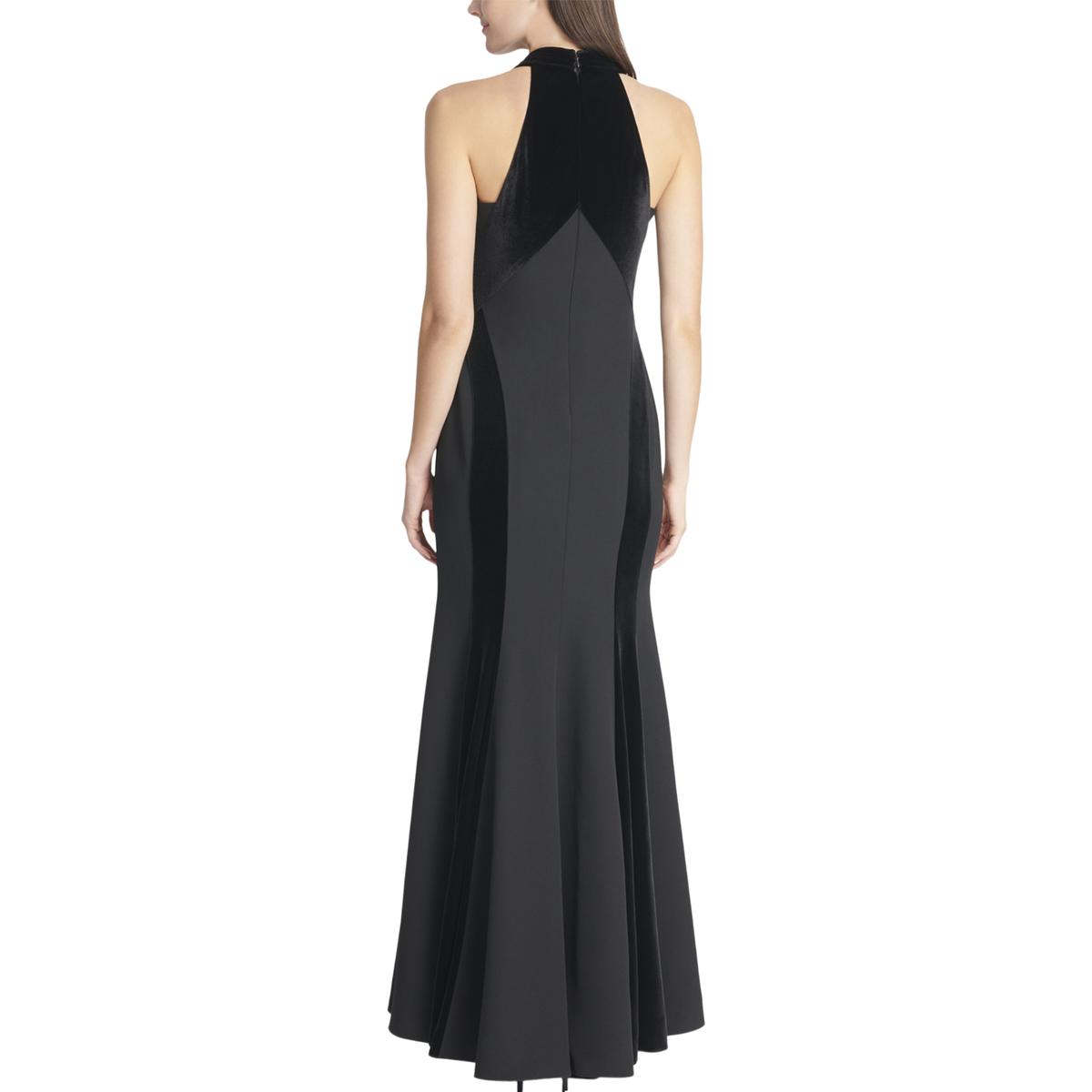 black velvet halter dress