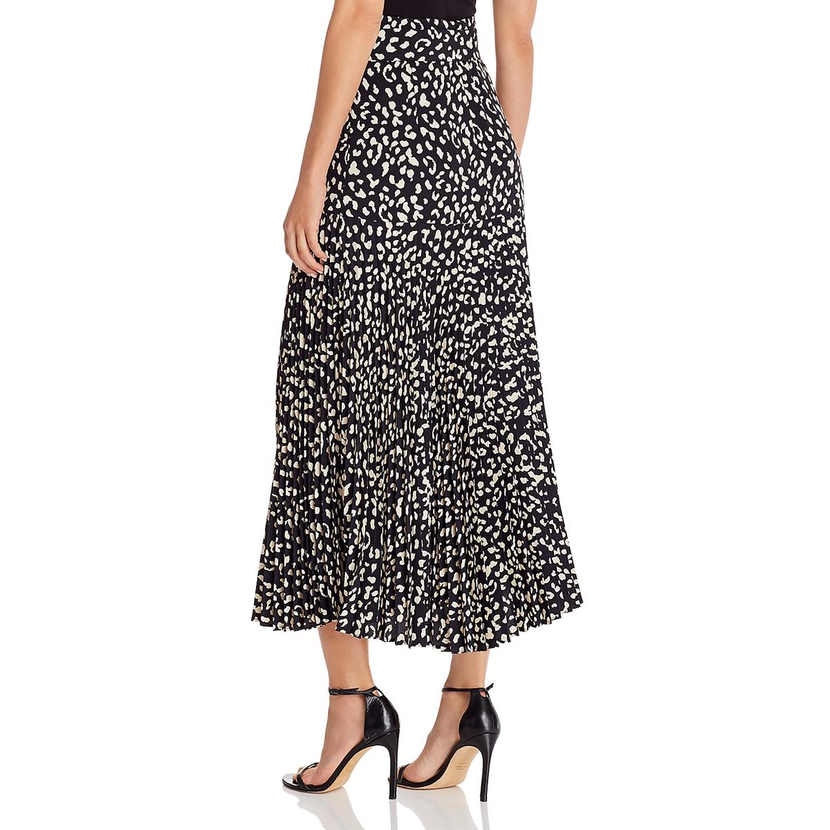 pleated animal print skirt
