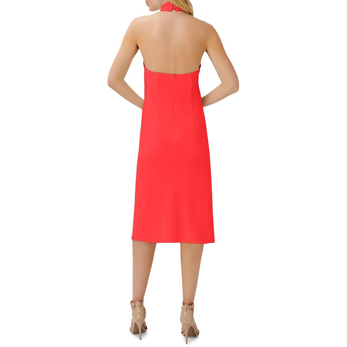 Aidan by Aidan Mattox Womens Pleated Midi Formal Halter Dress BHFO