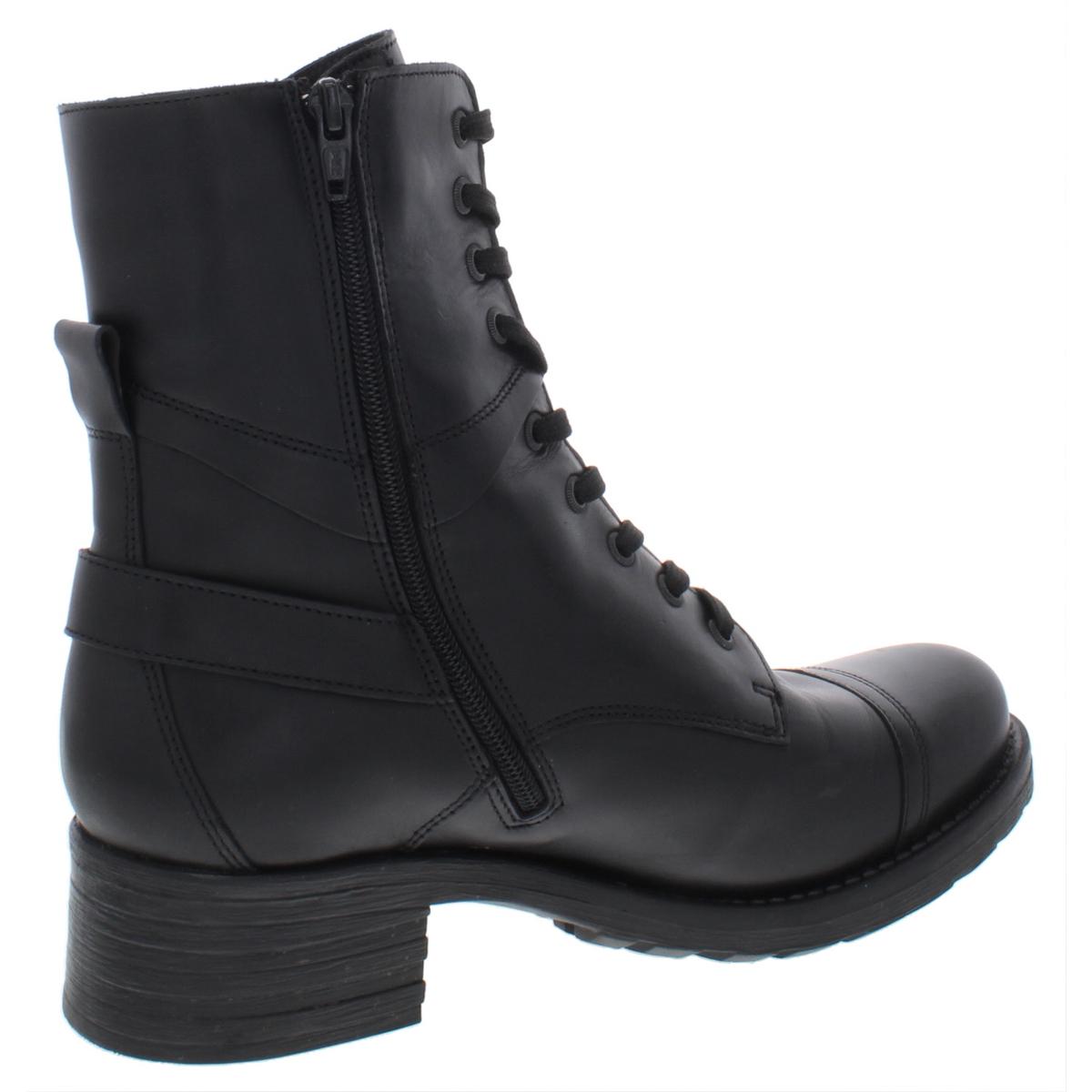 Taos Womens Crave Black Leather Combat Boots Shoes 9-9.5 Medium (B,M ...