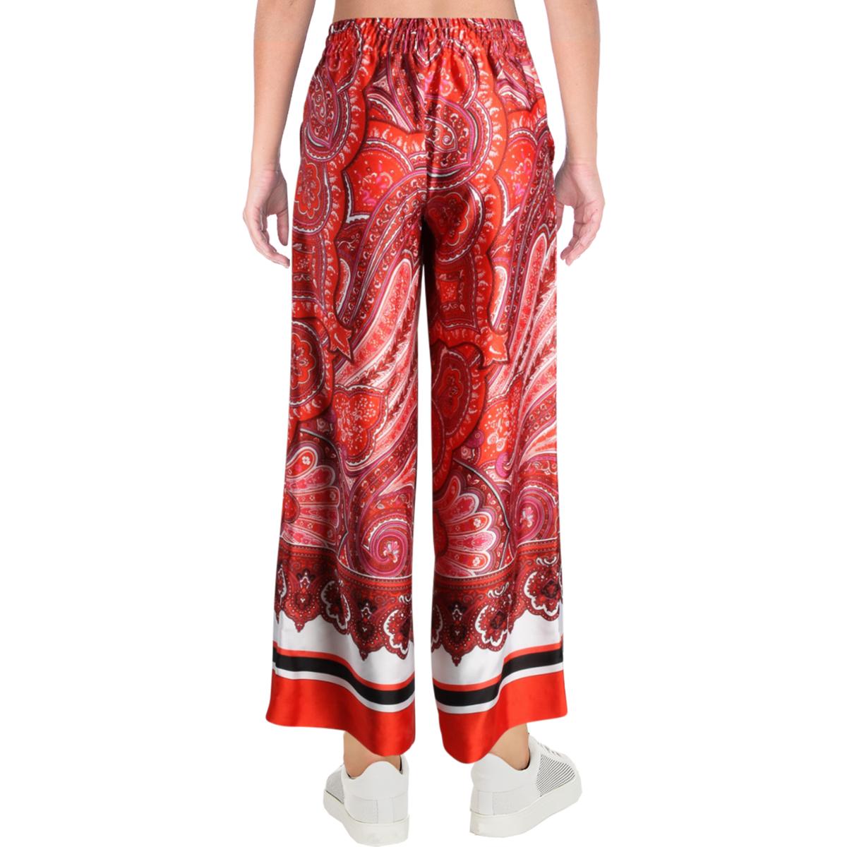 Lauren Ralph Lauren Womens Red Paisley Palazzo Pants Petites PXS BHFO