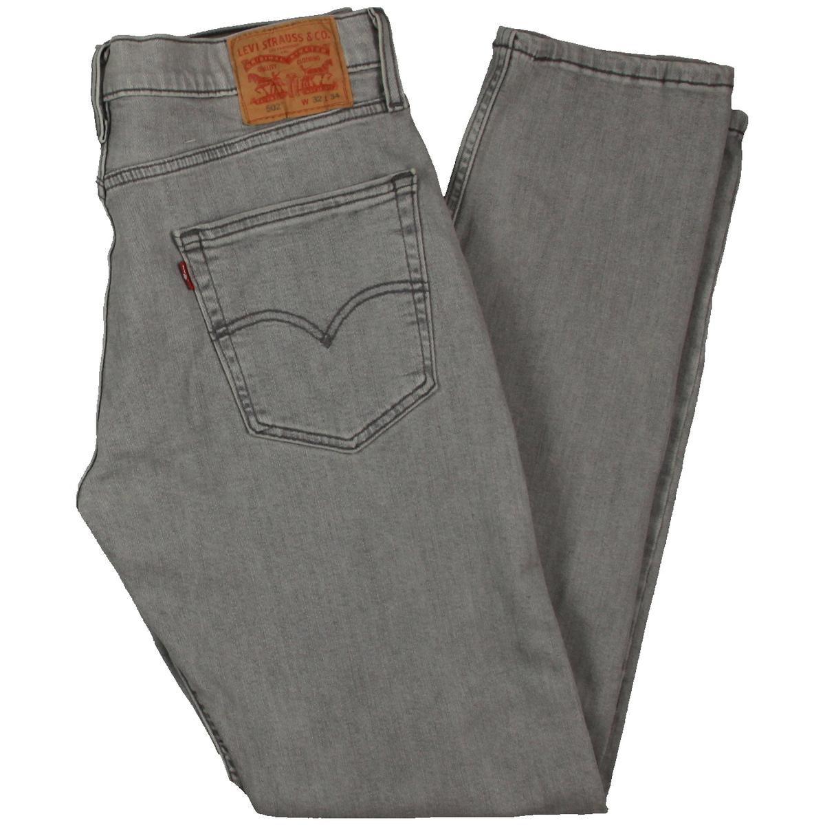 Levi's Mens 502 Gray Denim Stretch Light Wash Tapered Leg Jeans 30/30 ...