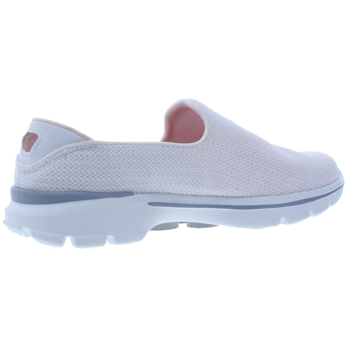 Skechers Womens Go Walk 3 White Casual Walking Shoes 9.5 Medium (B,M ...