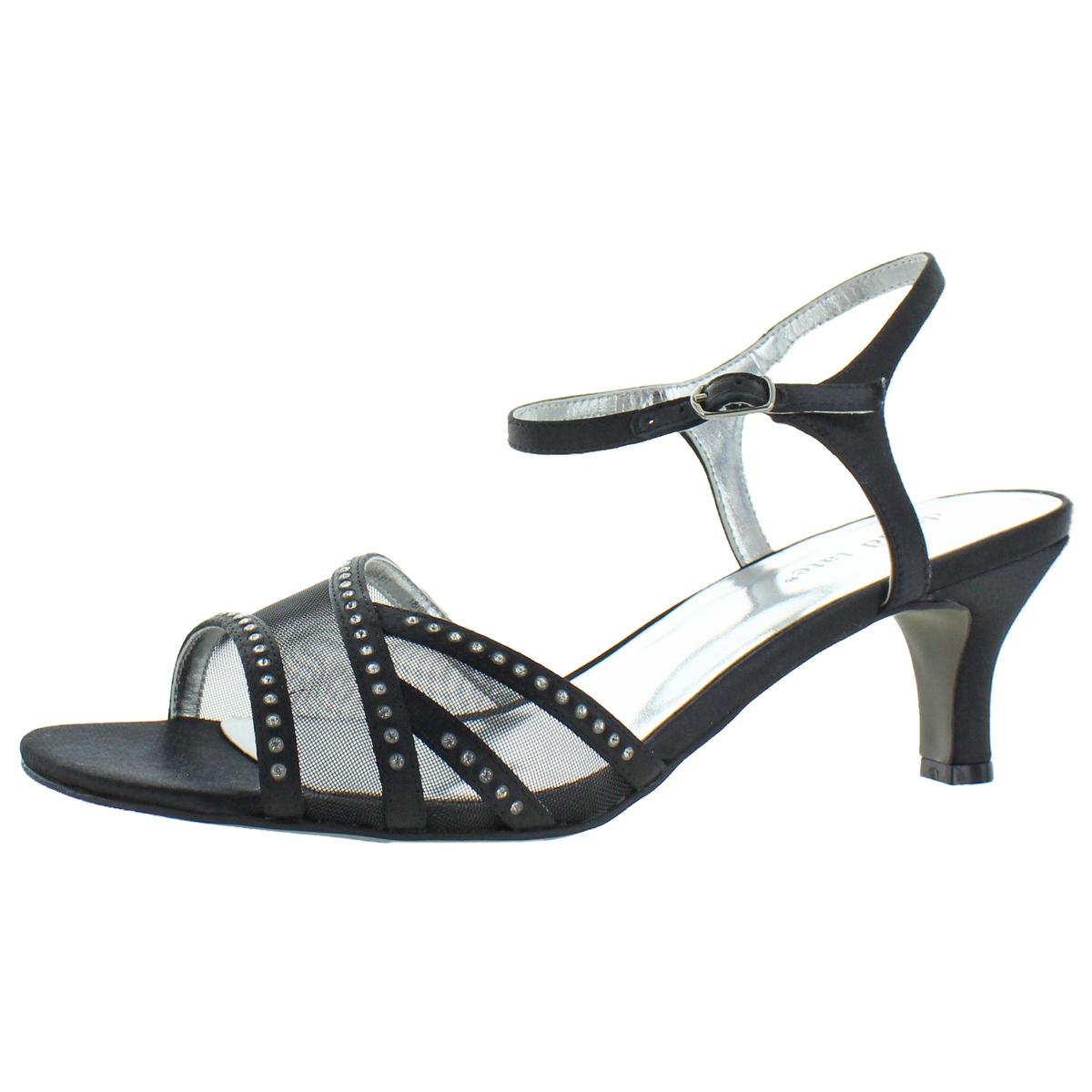 David Tate Womens Violet Satin Rhinestone Heels Evening Sandals Shoes ...